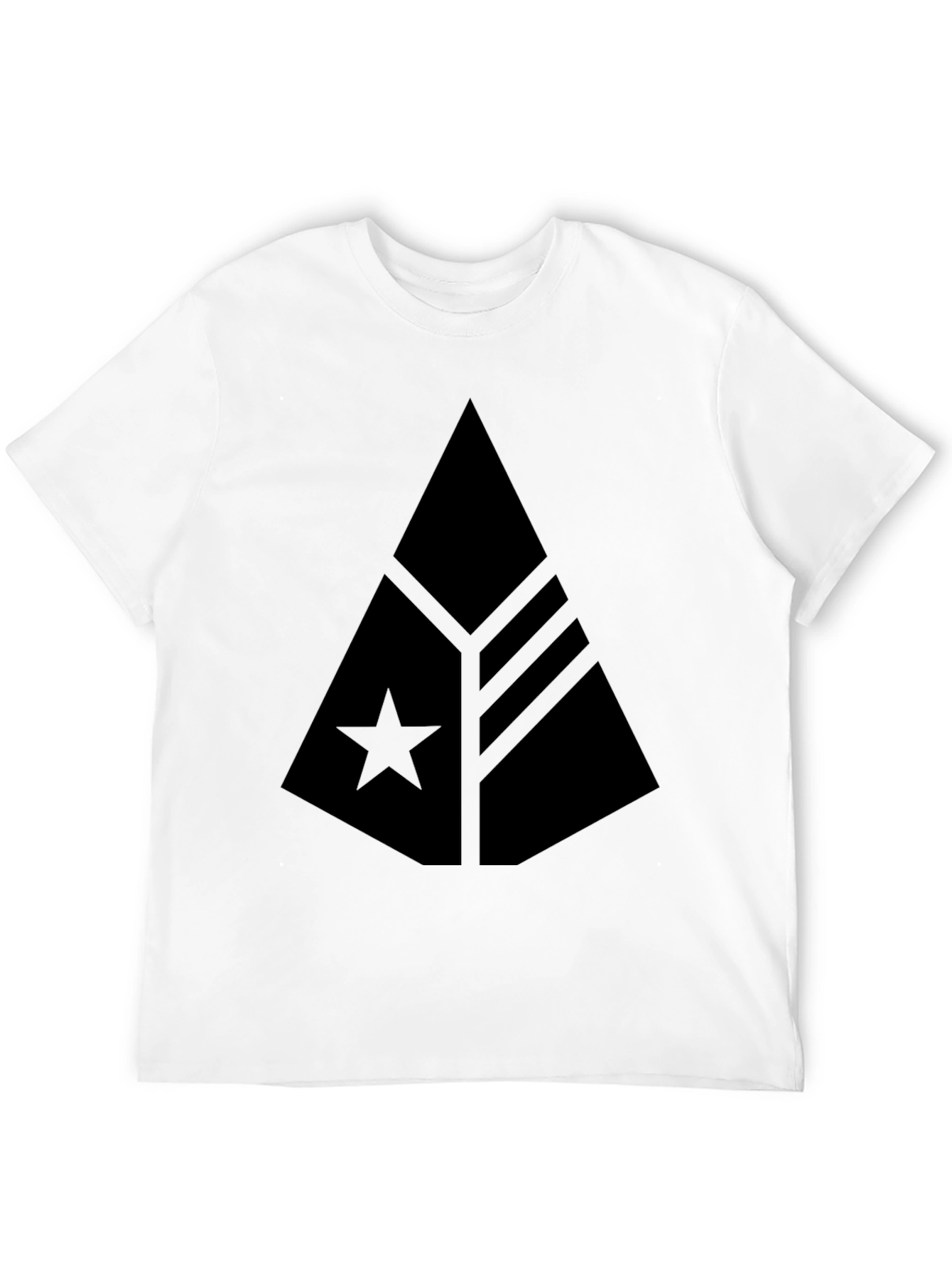 Modern Graphic Print Black T-Shirt