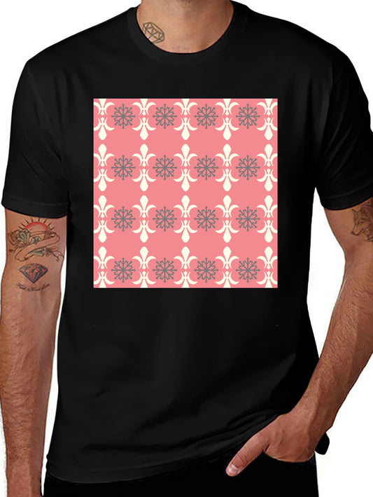 Patterned Graphic Tee - Black Cotton Blend