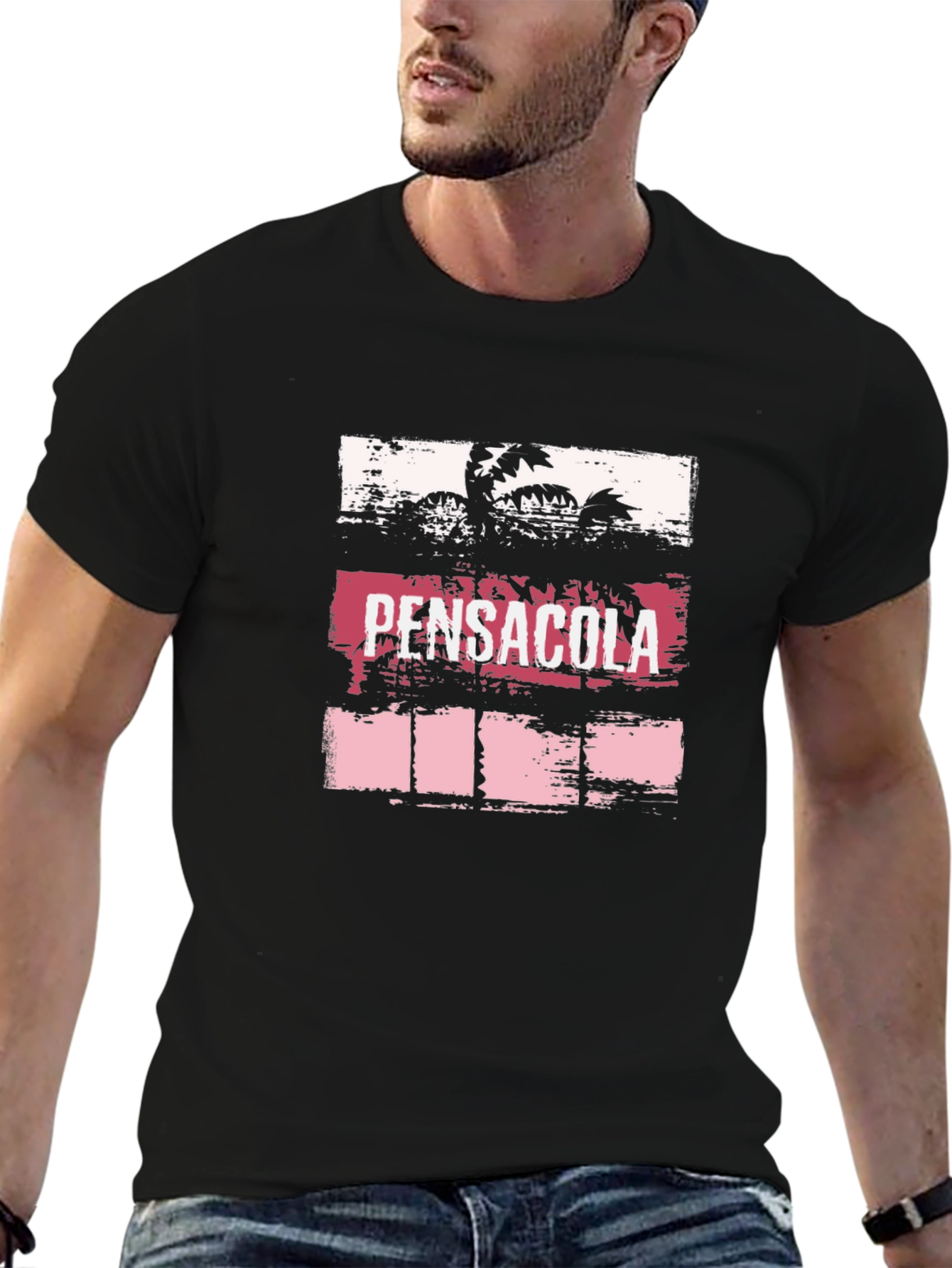 Pensacola Graphic Tee - Tropical Palm Beach Design