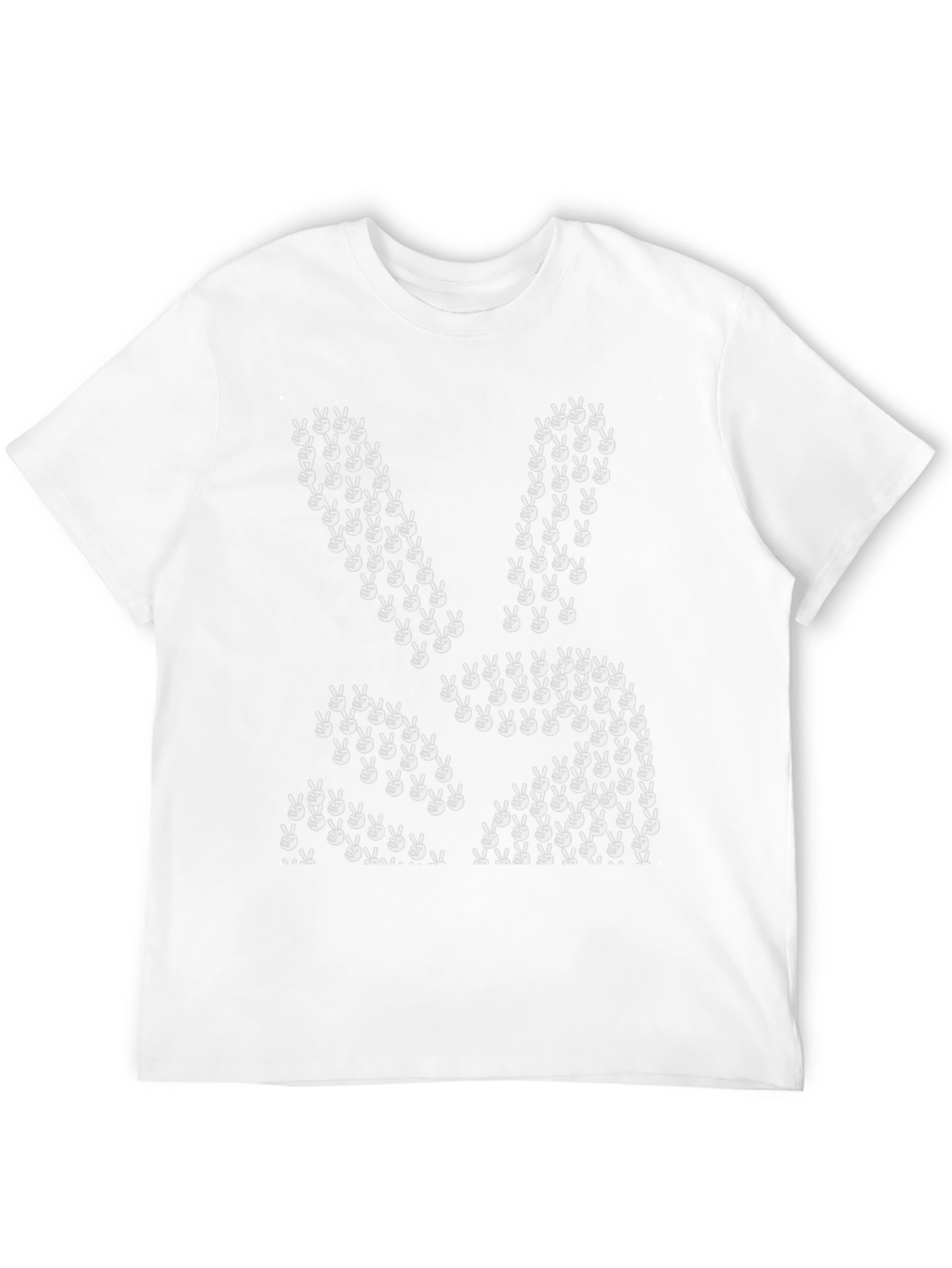 Peace Bunny Graphic Tee - Black Cotton T-Shirt