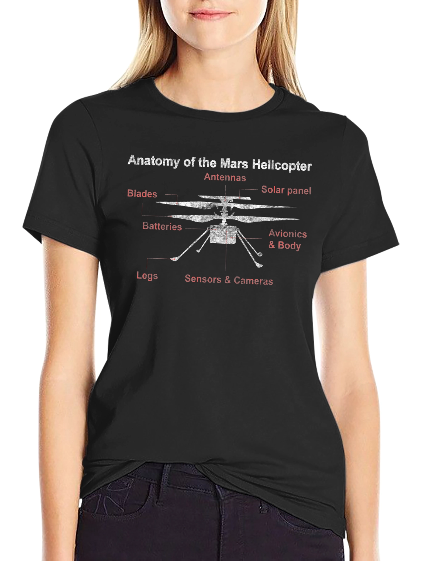 Mars Helicopter Anatomy T-Shirt - Space Exploration Tee