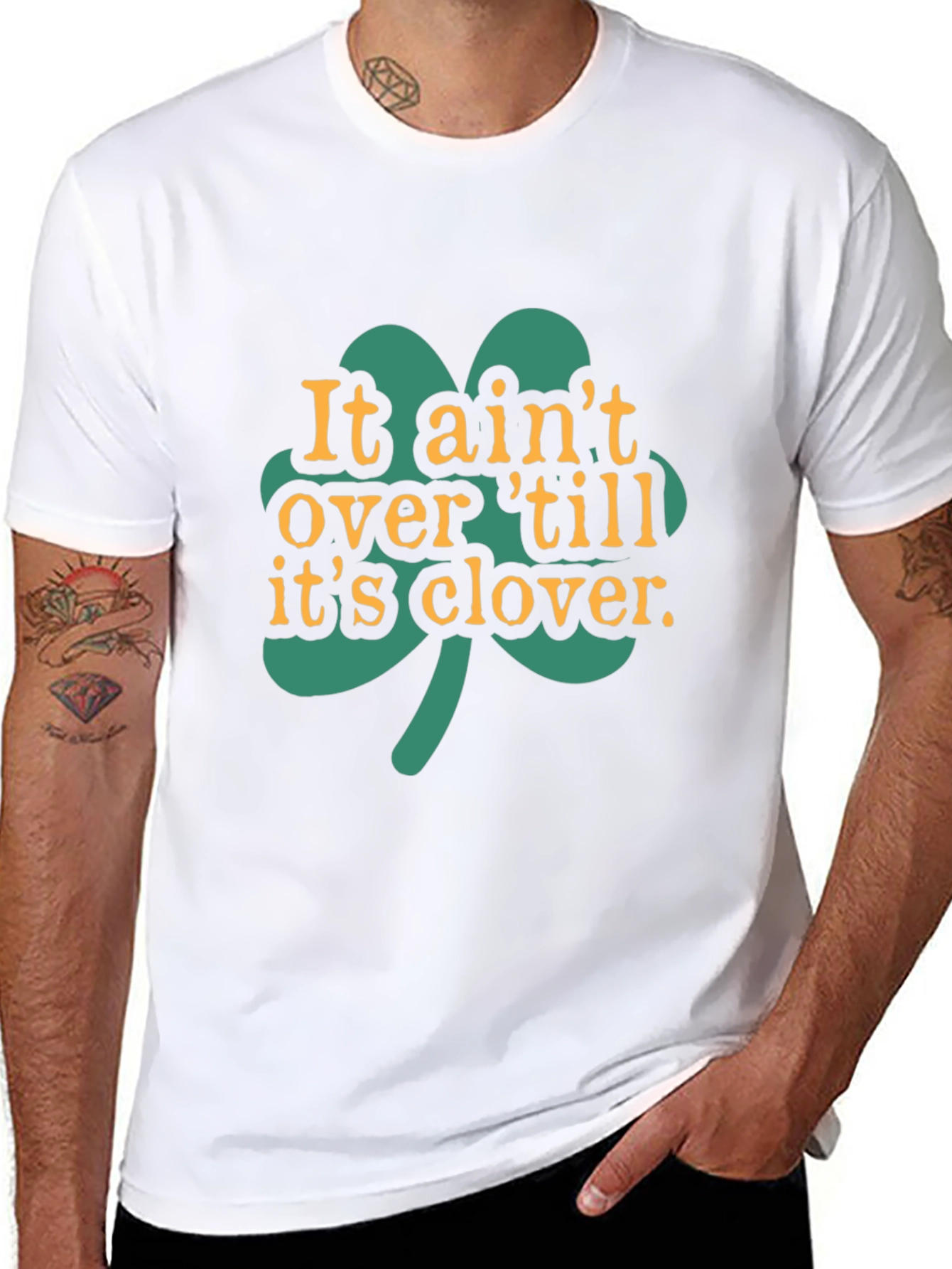 It Aint Over Til Its Clover Black T-Shirt