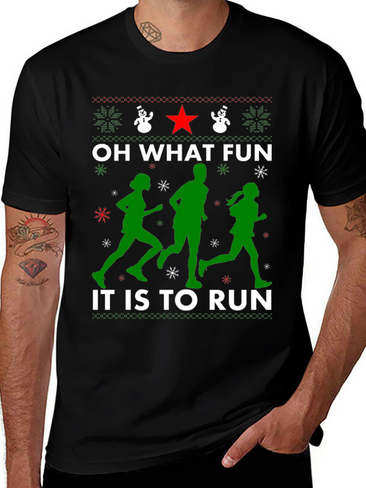 Oh What Fun It Is to Run Christmas T-Shirt