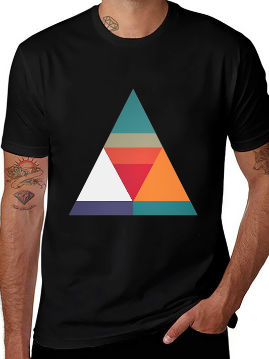 Geometric Triangle Graphic Tee - Modern Casual Style