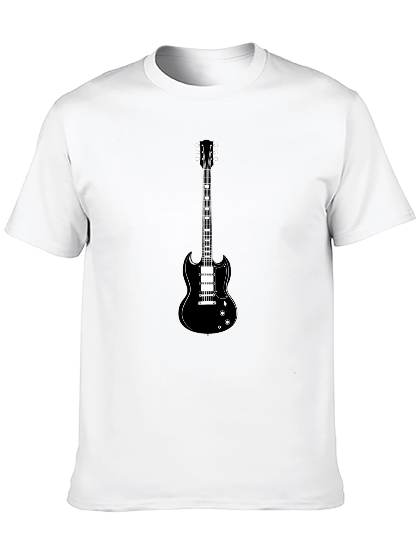 Black Guitar Graphic T-Shirt - Rocker Style