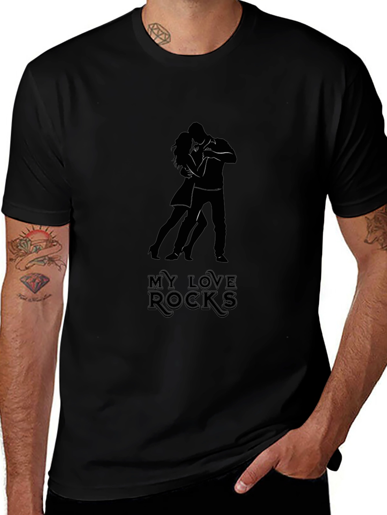 My Love Rocks Graphic T-Shirt - Black