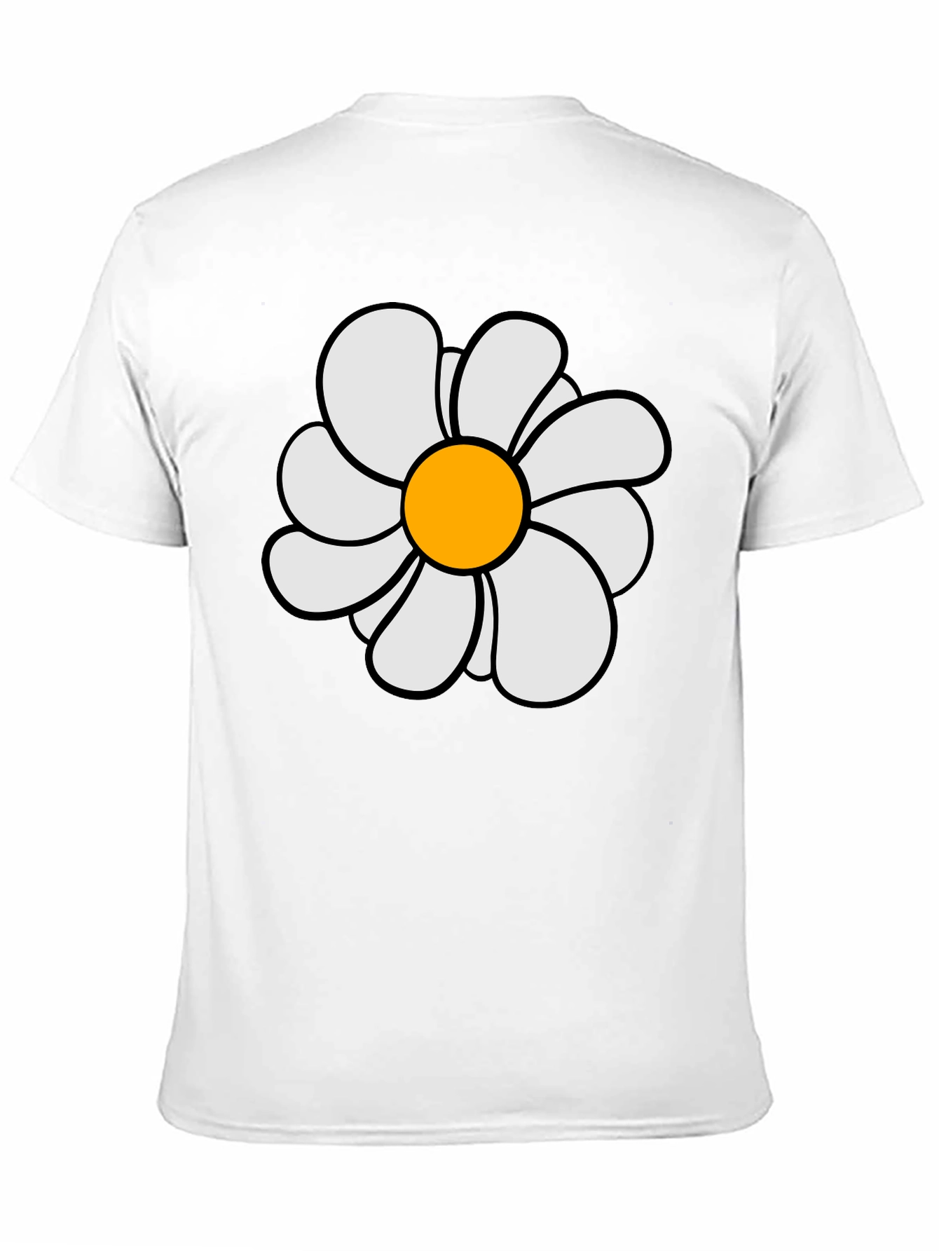 Daisy Flower Graphic Print Black T-Shirt