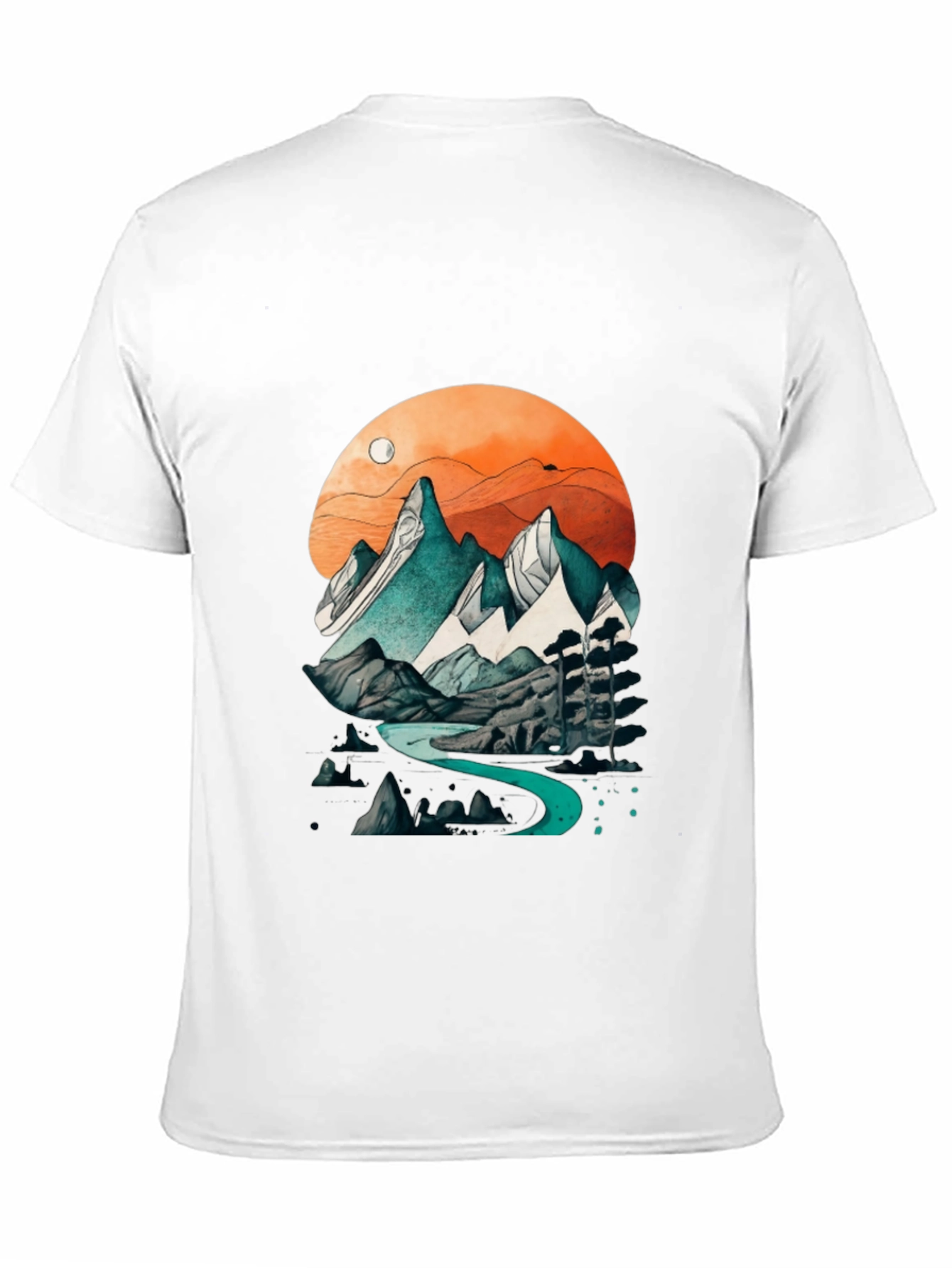 Mountain River Graphic Tee - Nature Inspired Design