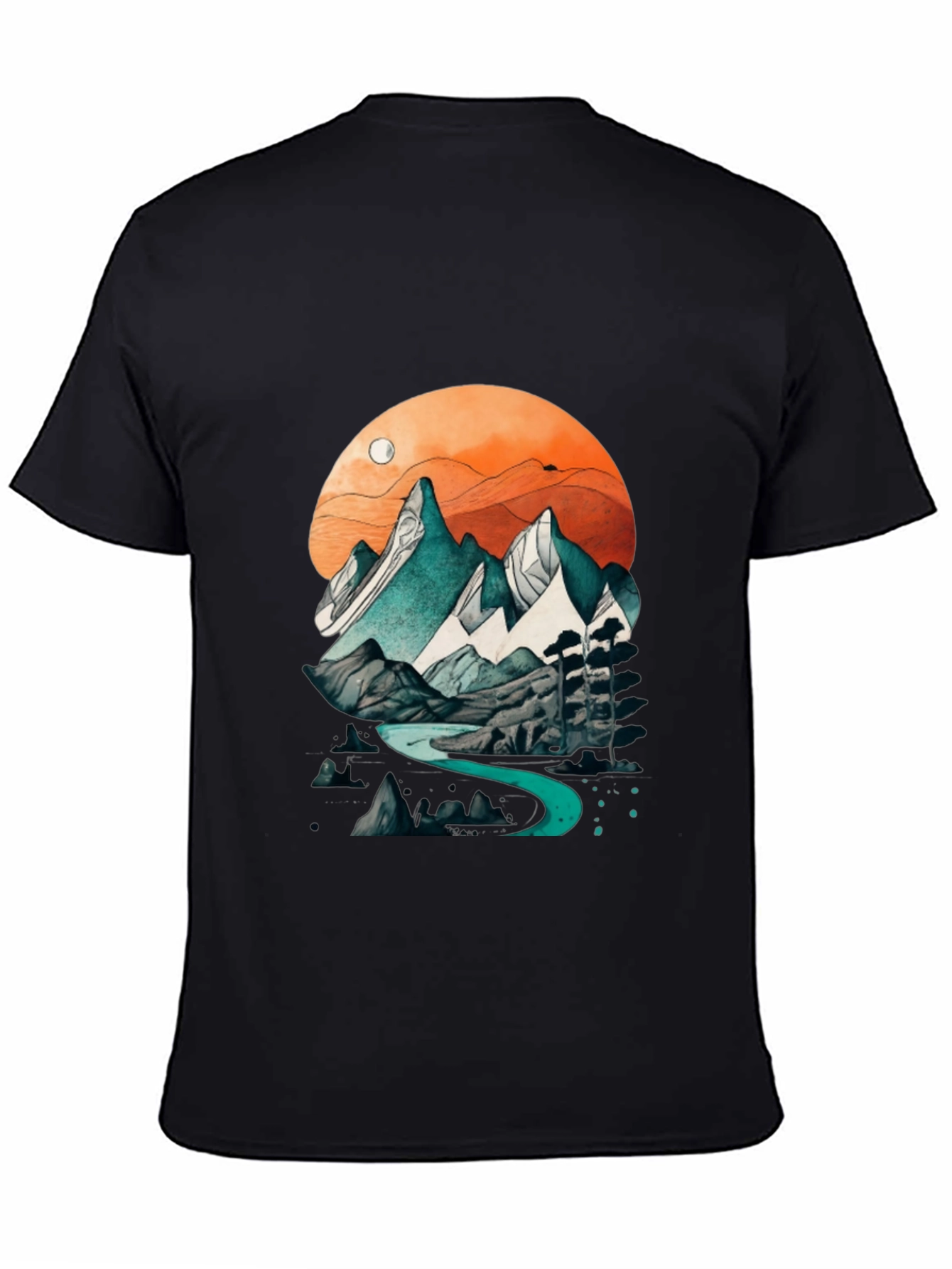 Mountain River Graphic Tee - Nature Inspired Design