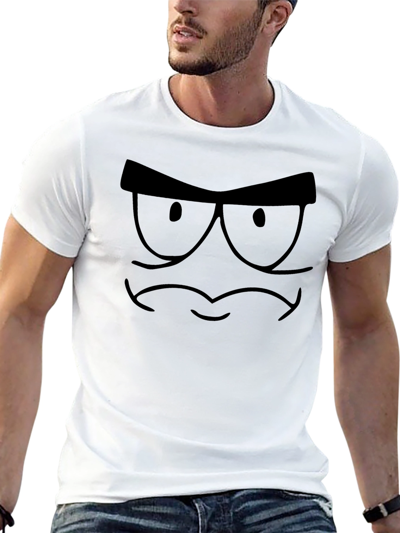 Cartoon Face Black T-Shirt