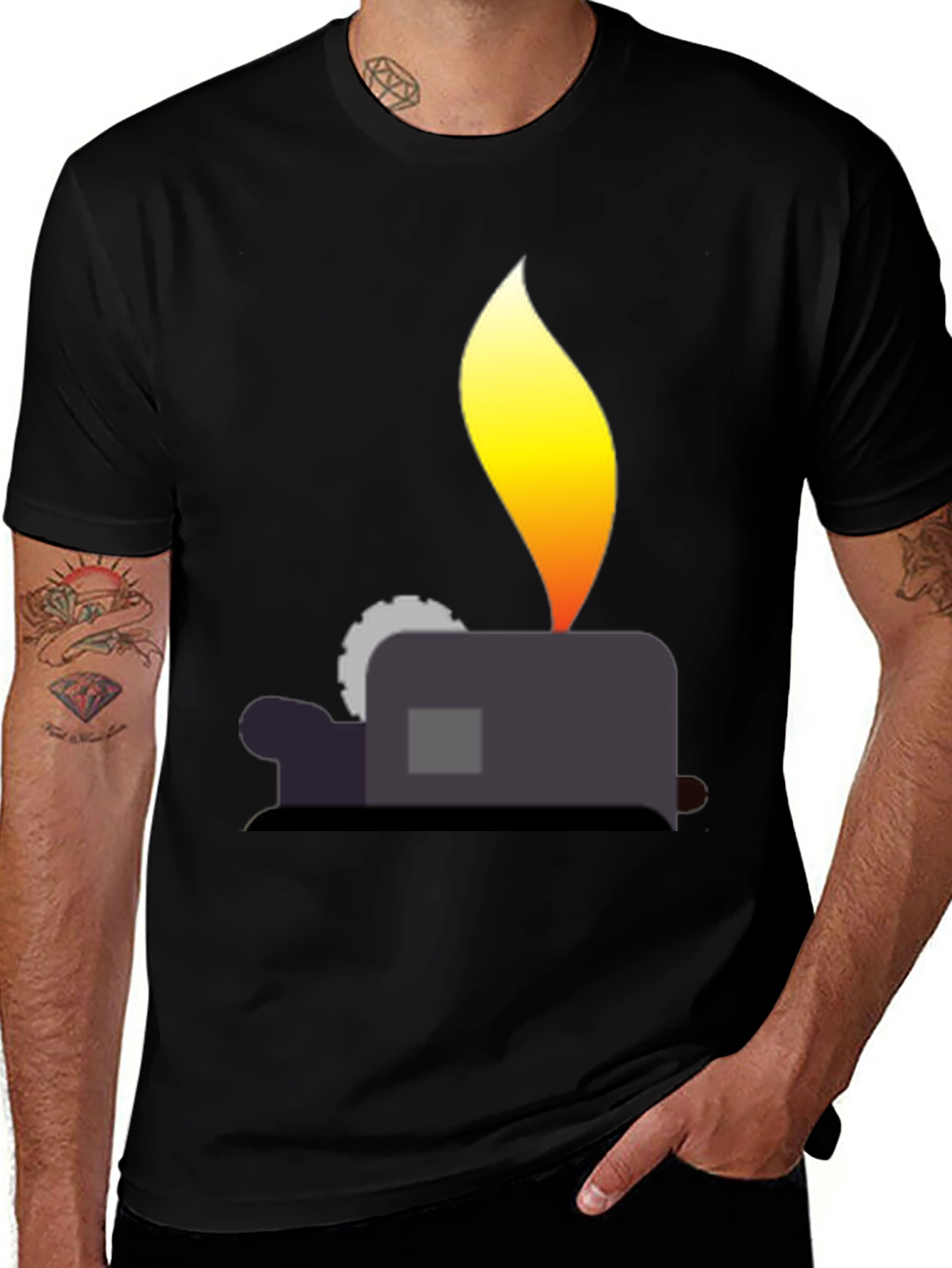 Lighter Graphic T-Shirt - Black