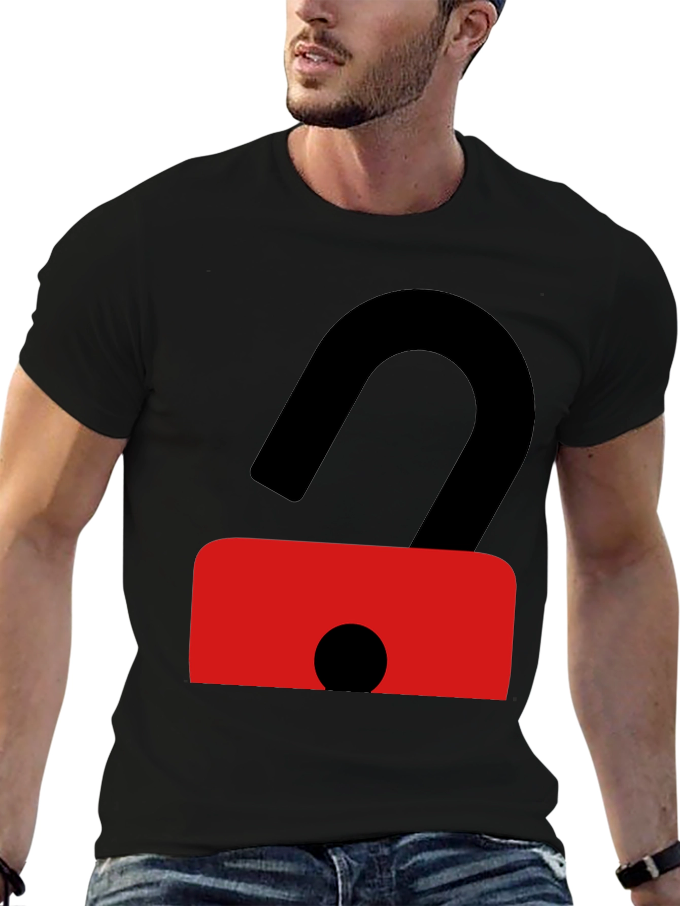 Unlock Your Style: Black T-Shirt with Bold Graphic