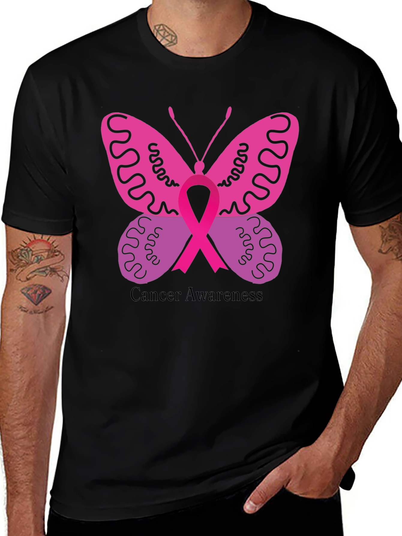 Cancer Awareness Butterfly Ribbon T-Shirt