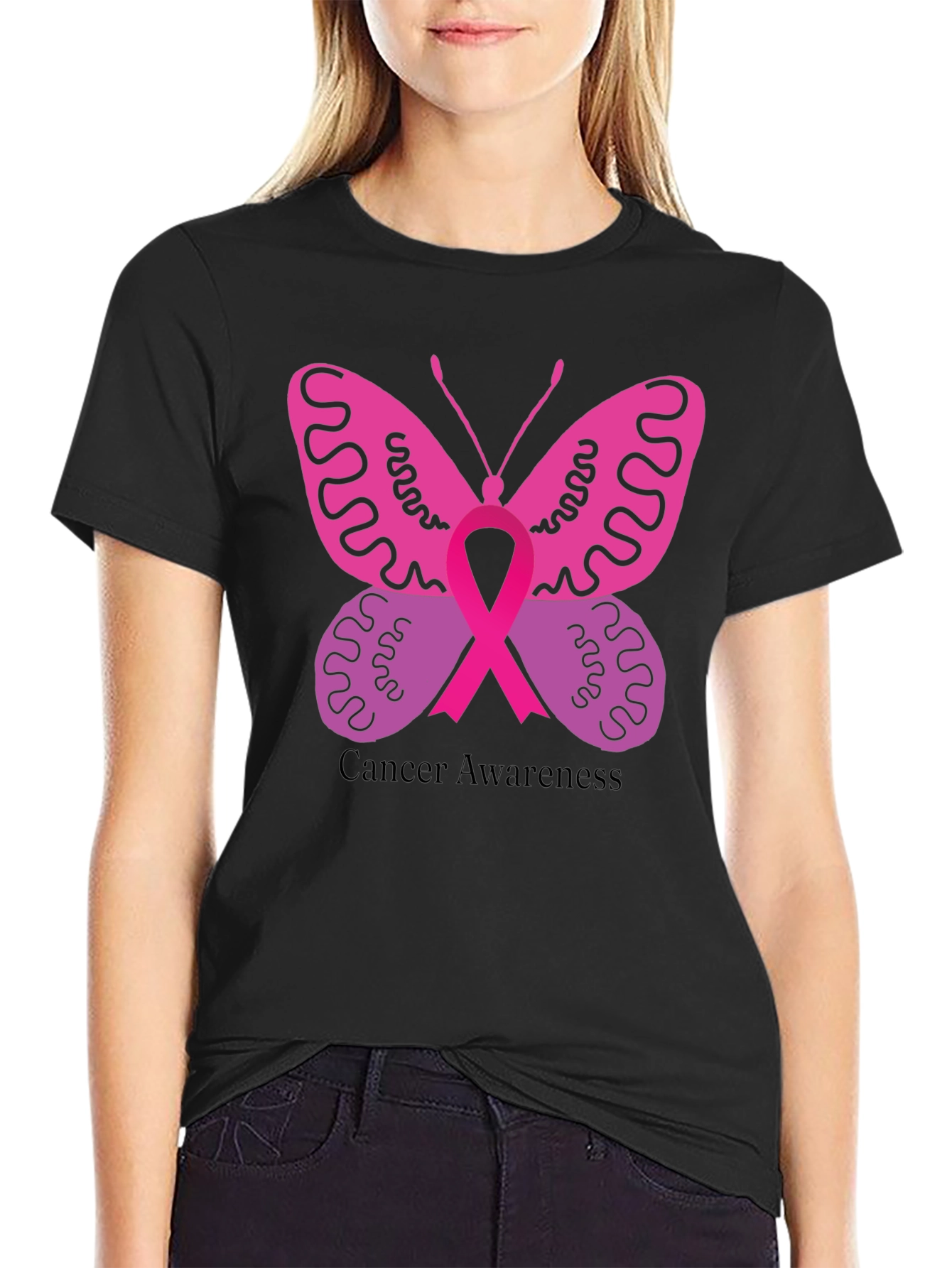 Cancer Awareness Butterfly Ribbon T-Shirt