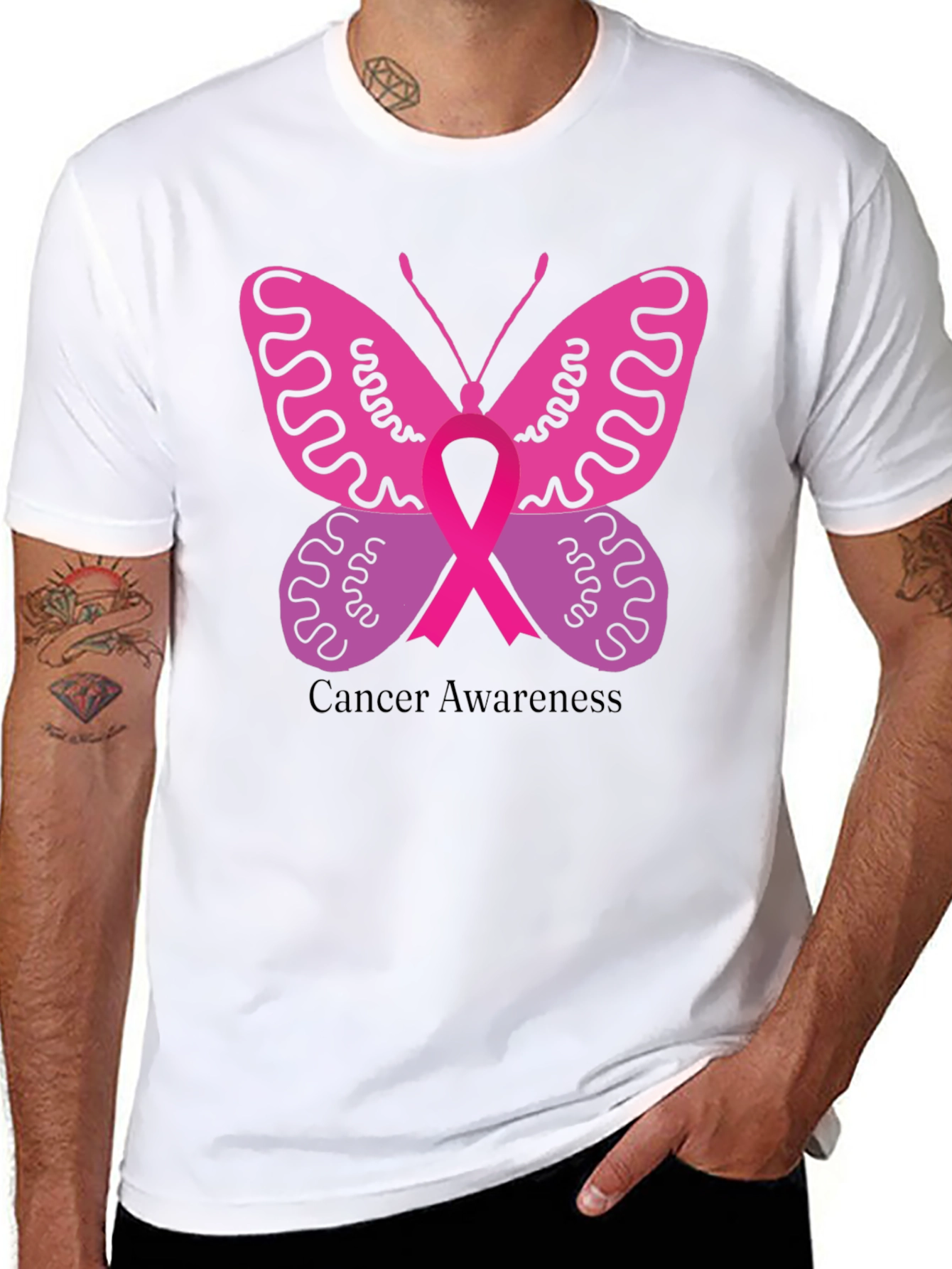 Cancer Awareness Butterfly Ribbon T-Shirt