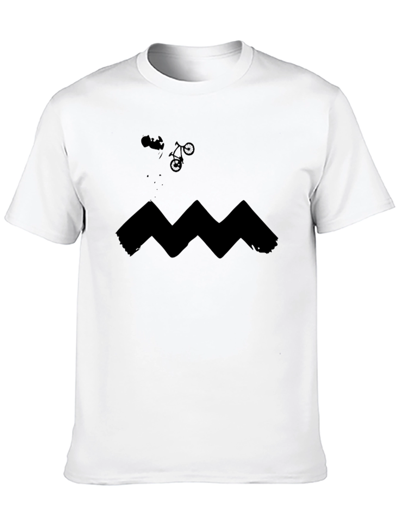 Mens Graphic Tee: Charlie Brown Zig Zag Design