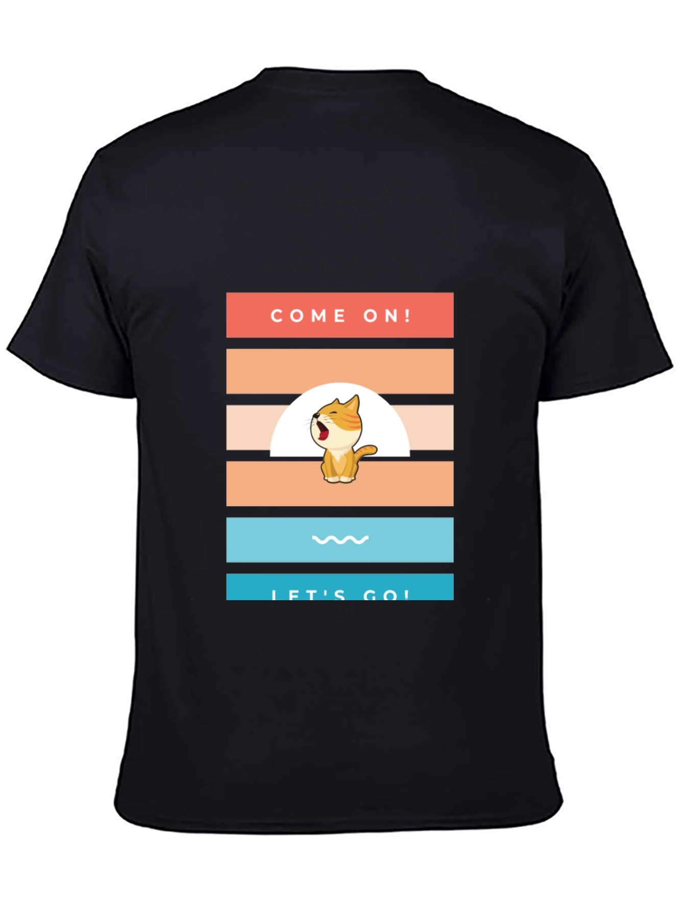 Come On! Lets Go! Cartoon Cat T-Shirt