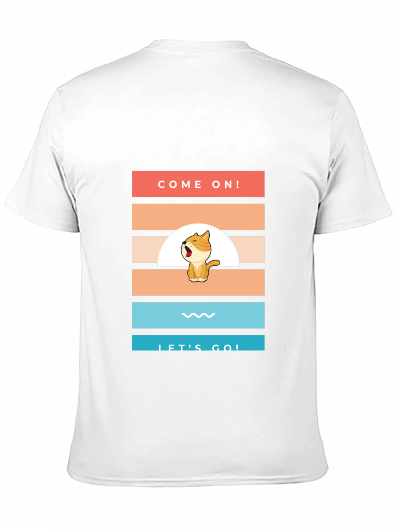 Come On! Lets Go! Cartoon Cat T-Shirt