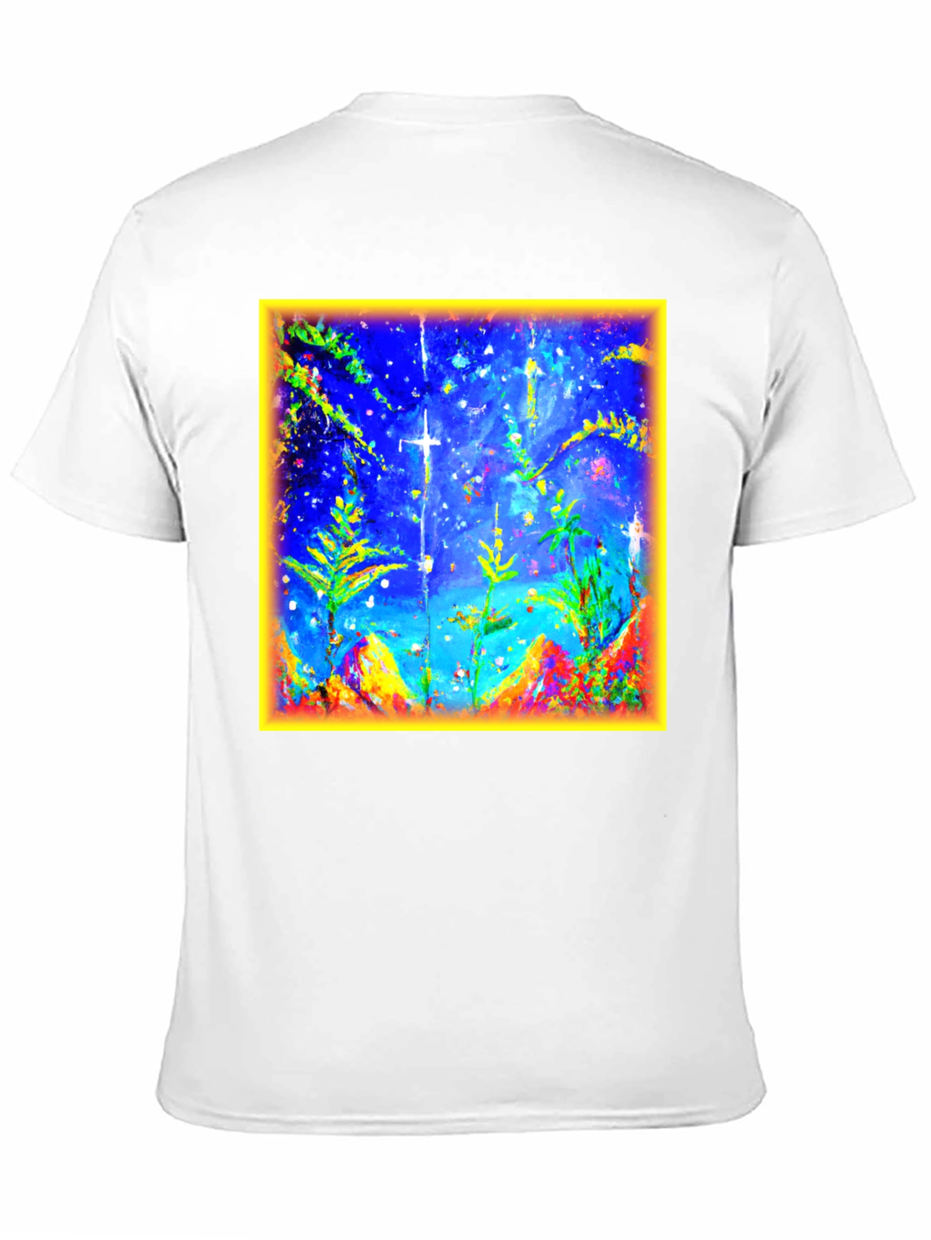 Abstract Art Graphic Tee - Mens Black Cotton T-Shirt
