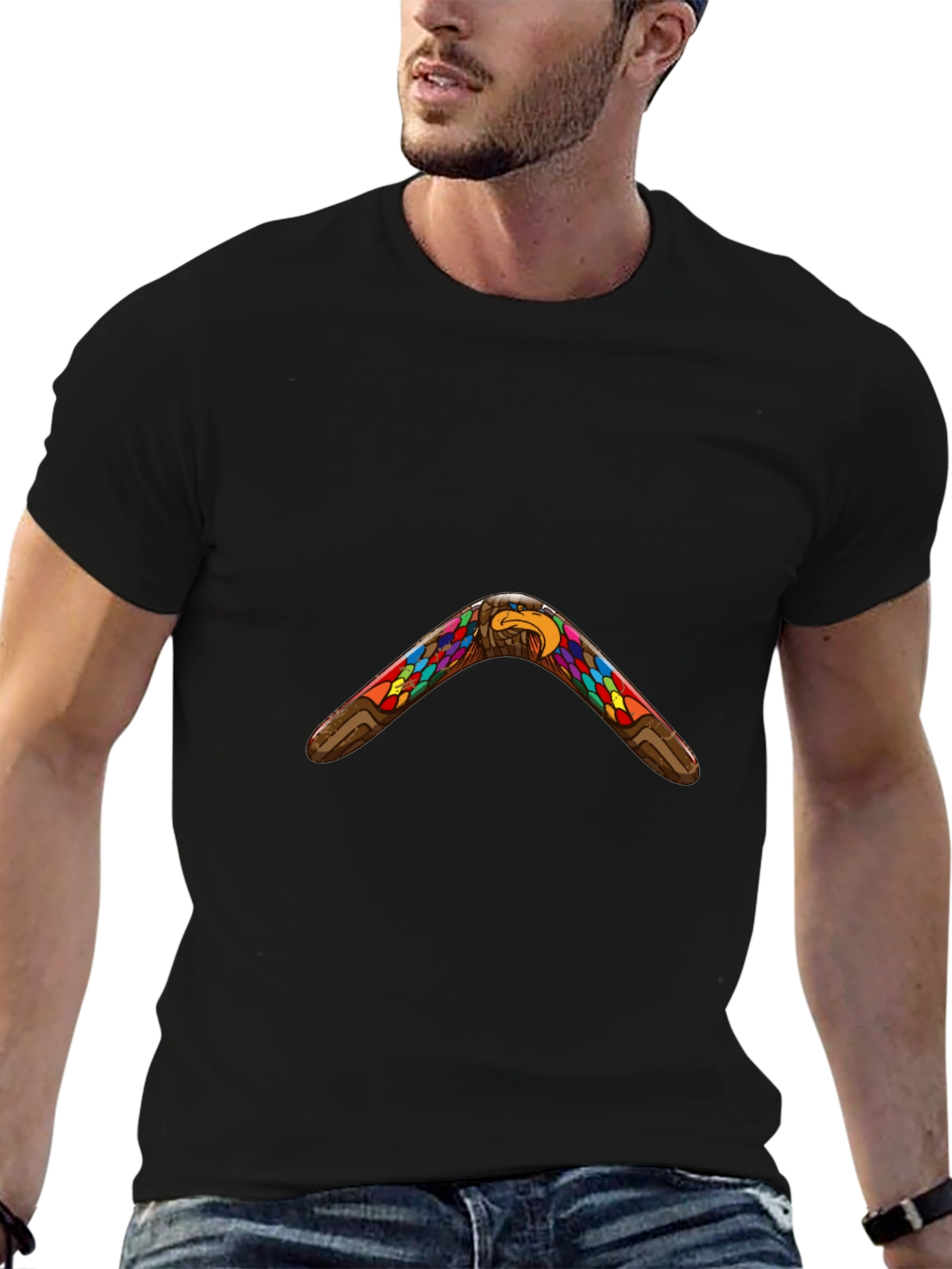 Native Eagle Boomerang Black T-Shirt