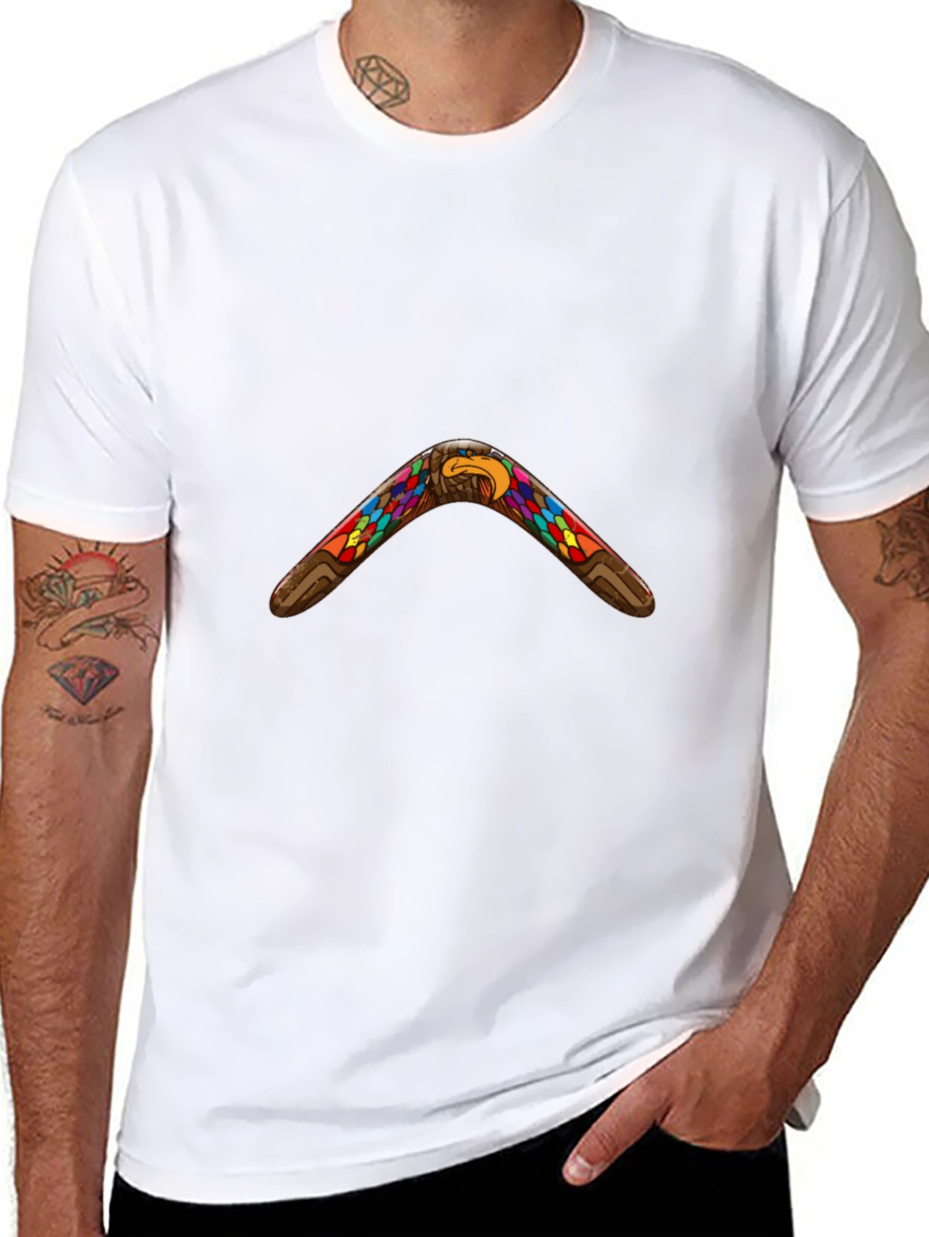 Native Eagle Boomerang Black T-Shirt