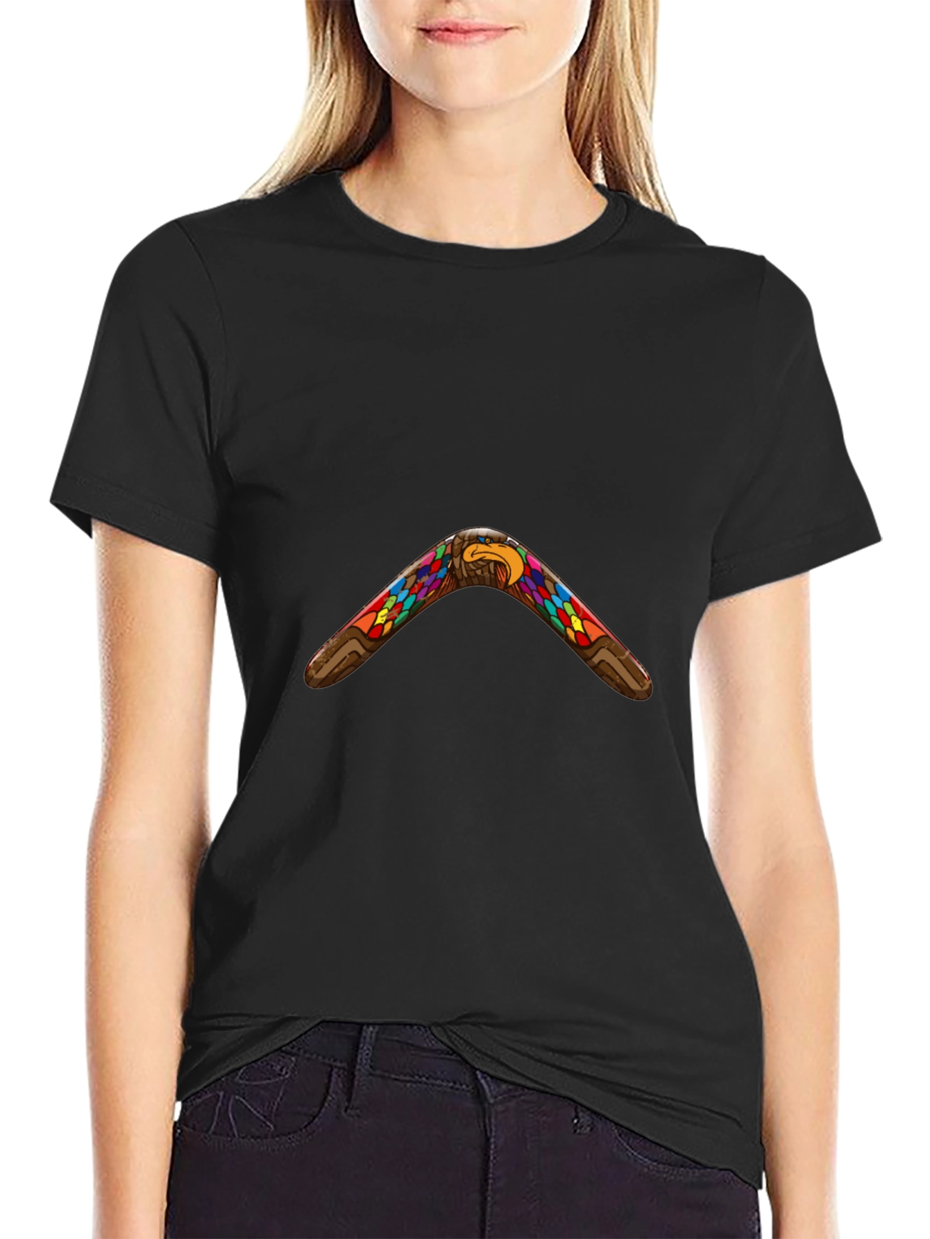Native Eagle Boomerang Black T-Shirt