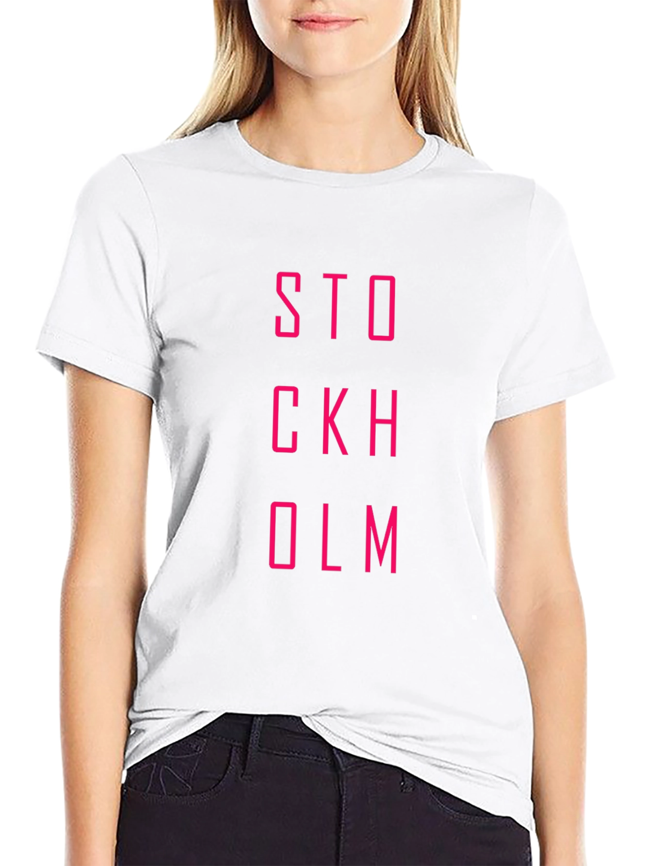 Stockholm T-Shirt - Bold Pink Graphic Tee