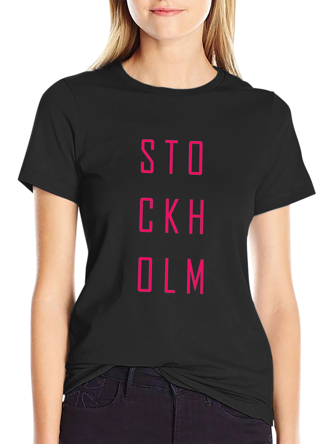 Stockholm T-Shirt - Bold Pink Graphic Tee