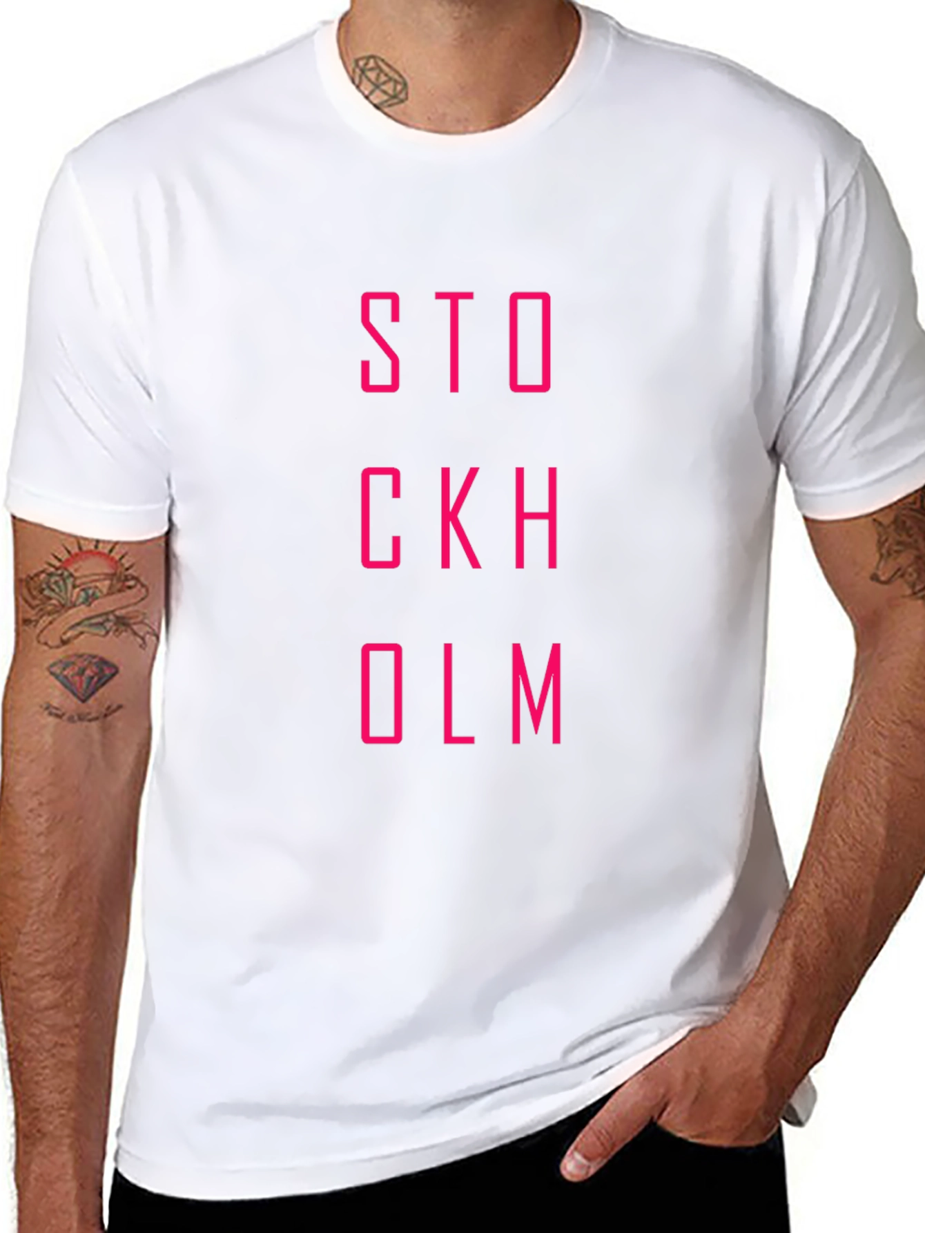 Stockholm T-Shirt - Bold Pink Graphic Tee
