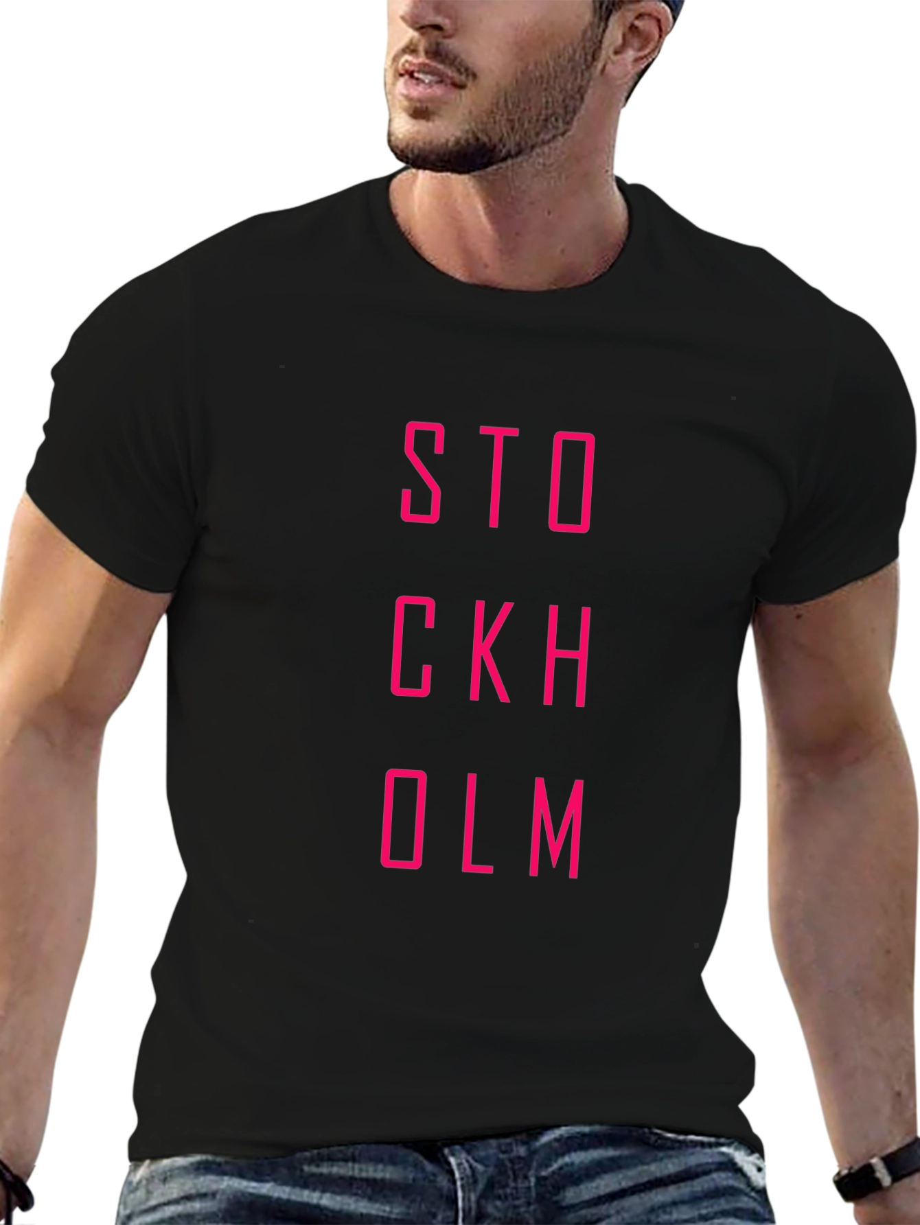 Stockholm T-Shirt - Bold Pink Graphic Tee