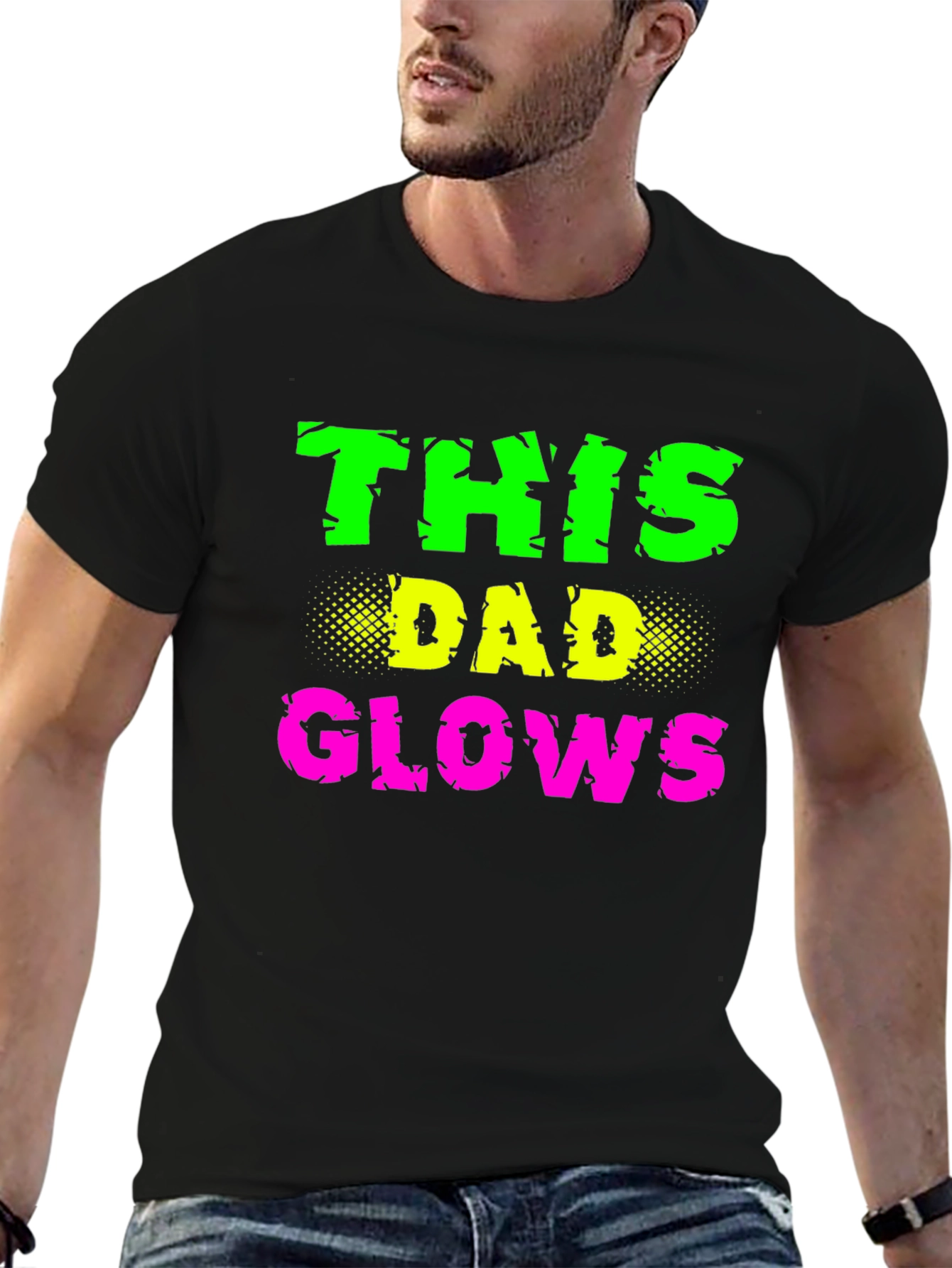 This Dad Glows Black T-Shirt