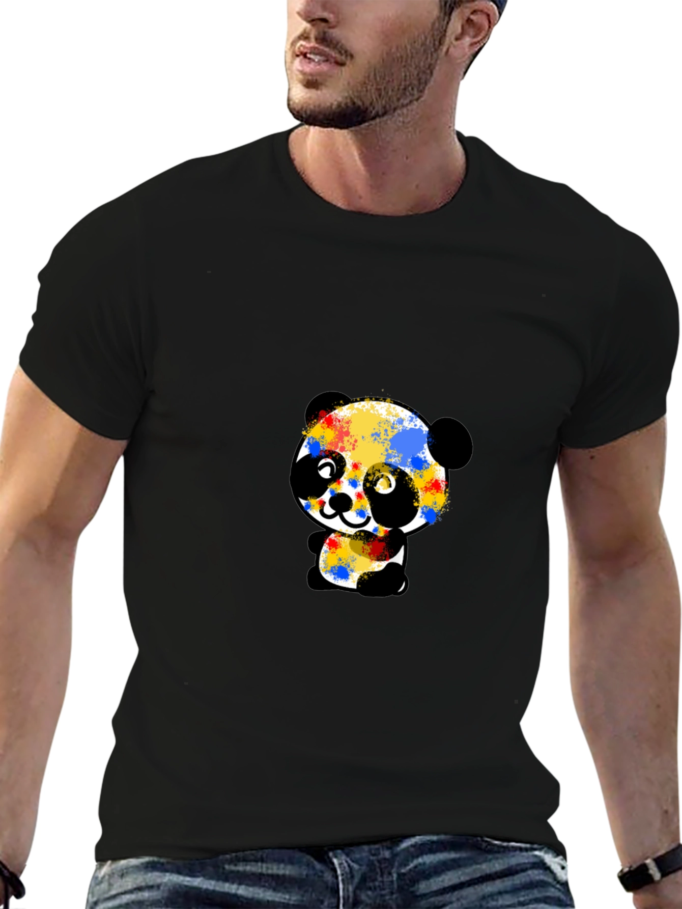 Colorful Panda Graphic T-Shirt
