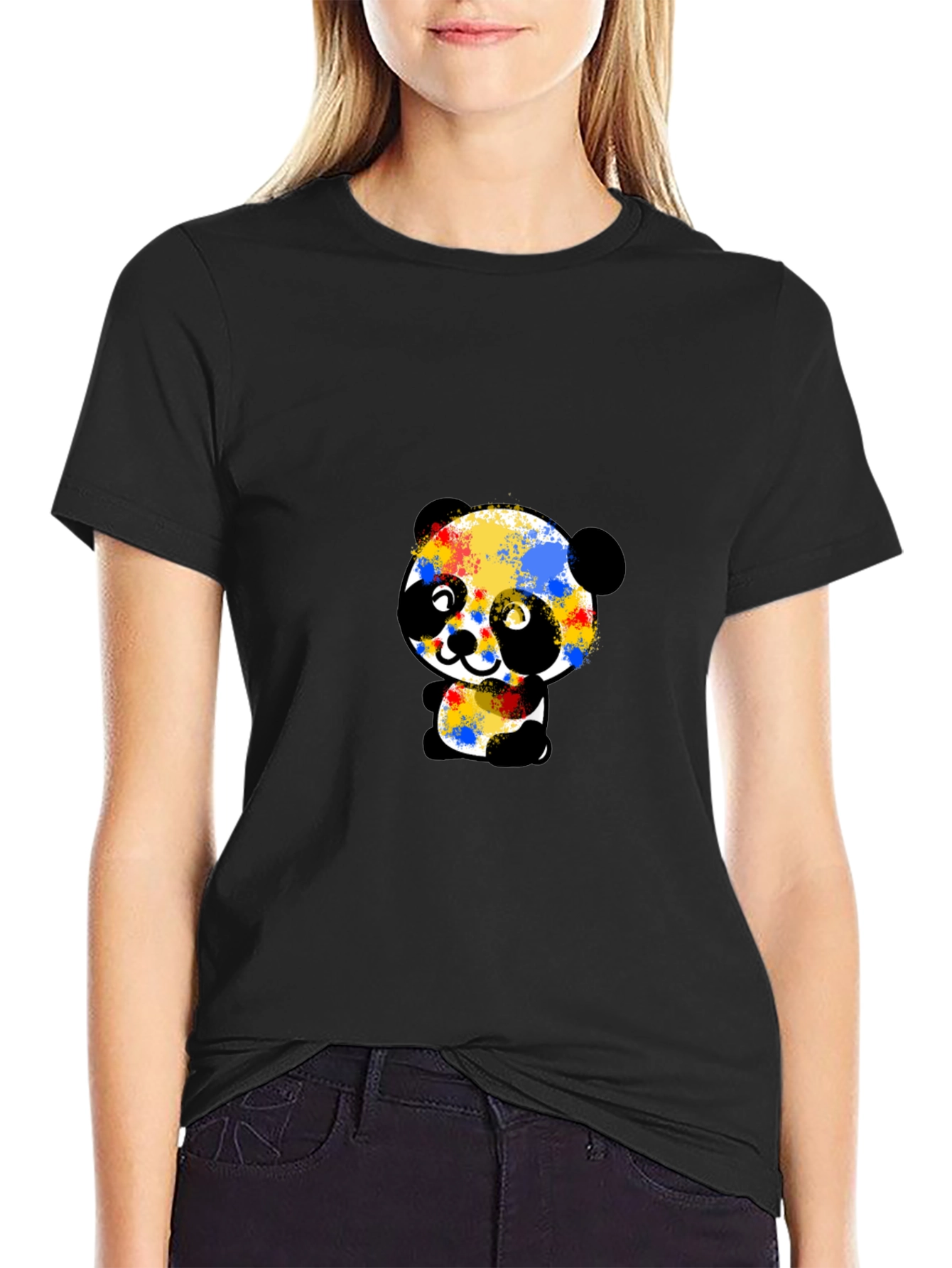 Colorful Panda Graphic T-Shirt