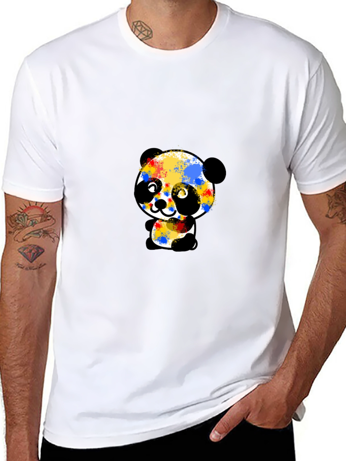Colorful Panda Graphic T-Shirt