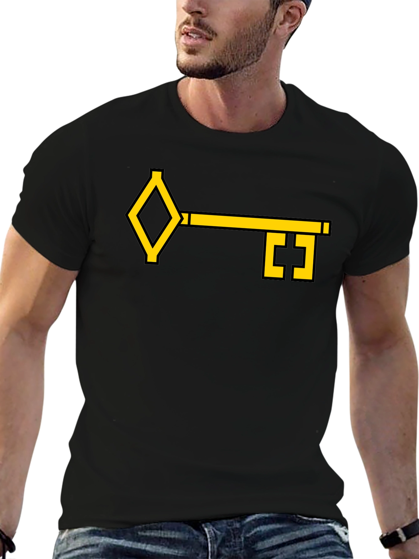 Key Graphic Tee - Stylish Black Cotton T-Shirt