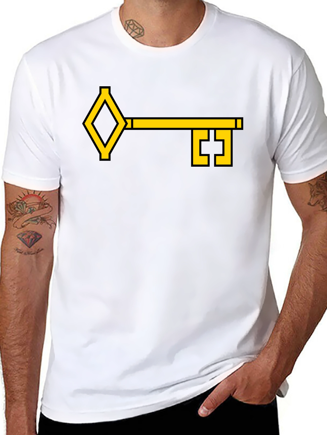 Key Graphic Tee - Stylish Black Cotton T-Shirt