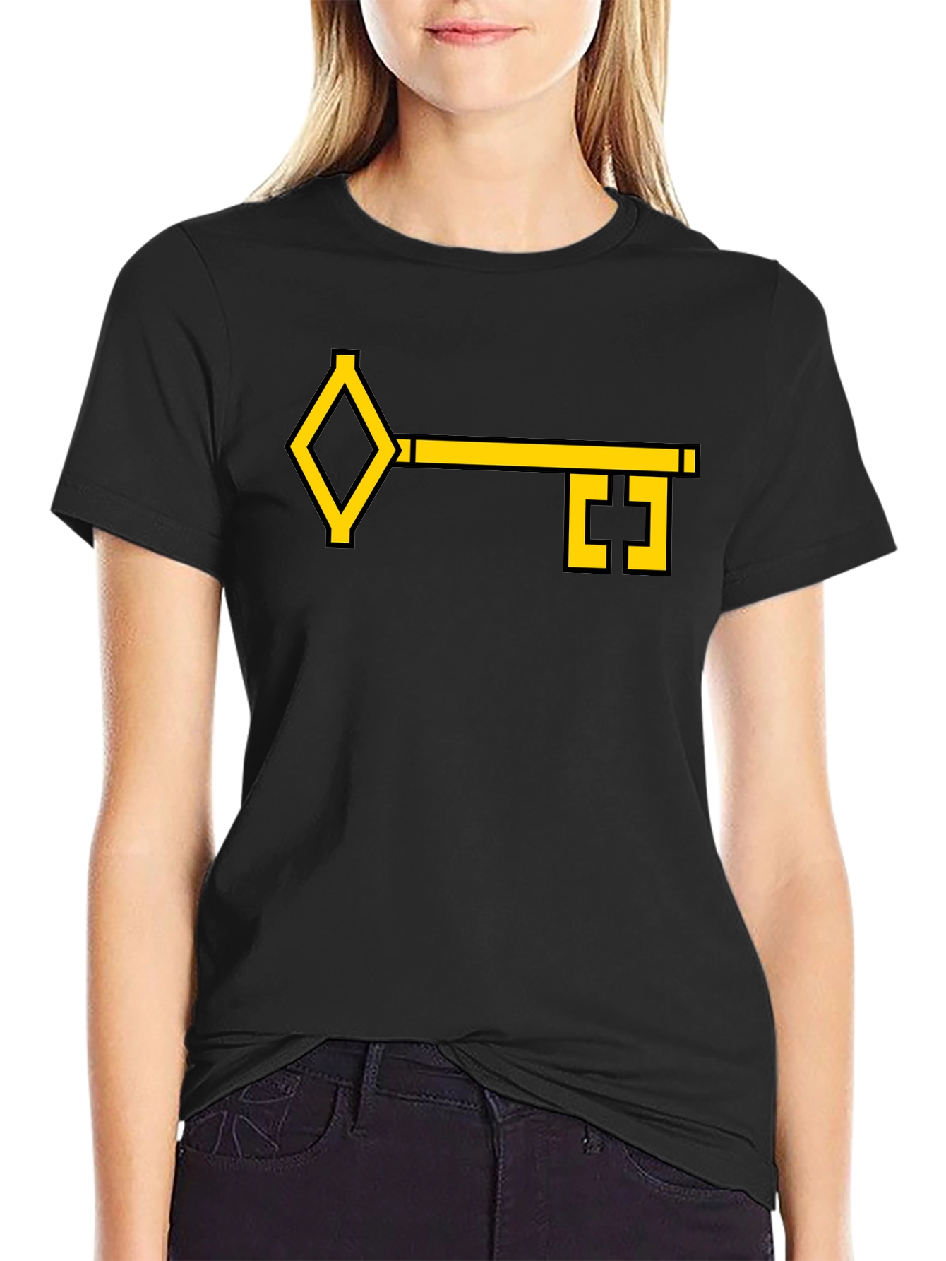 Key Graphic Tee - Stylish Black Cotton T-Shirt