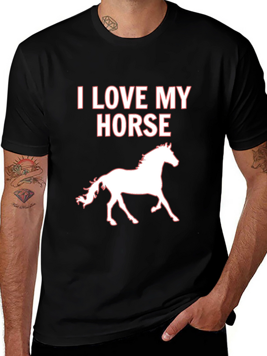 I Love My Horse Graphic T-Shirt - Unisex Black Tee