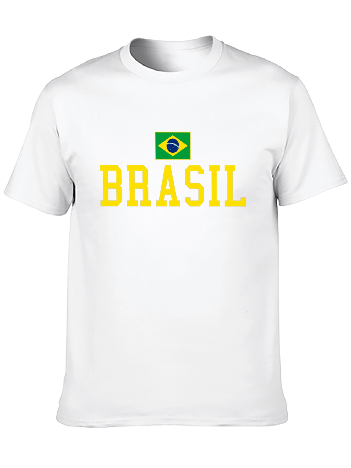 Brasil Flag Graphic T-Shirt - Black Crew Neck Tee
