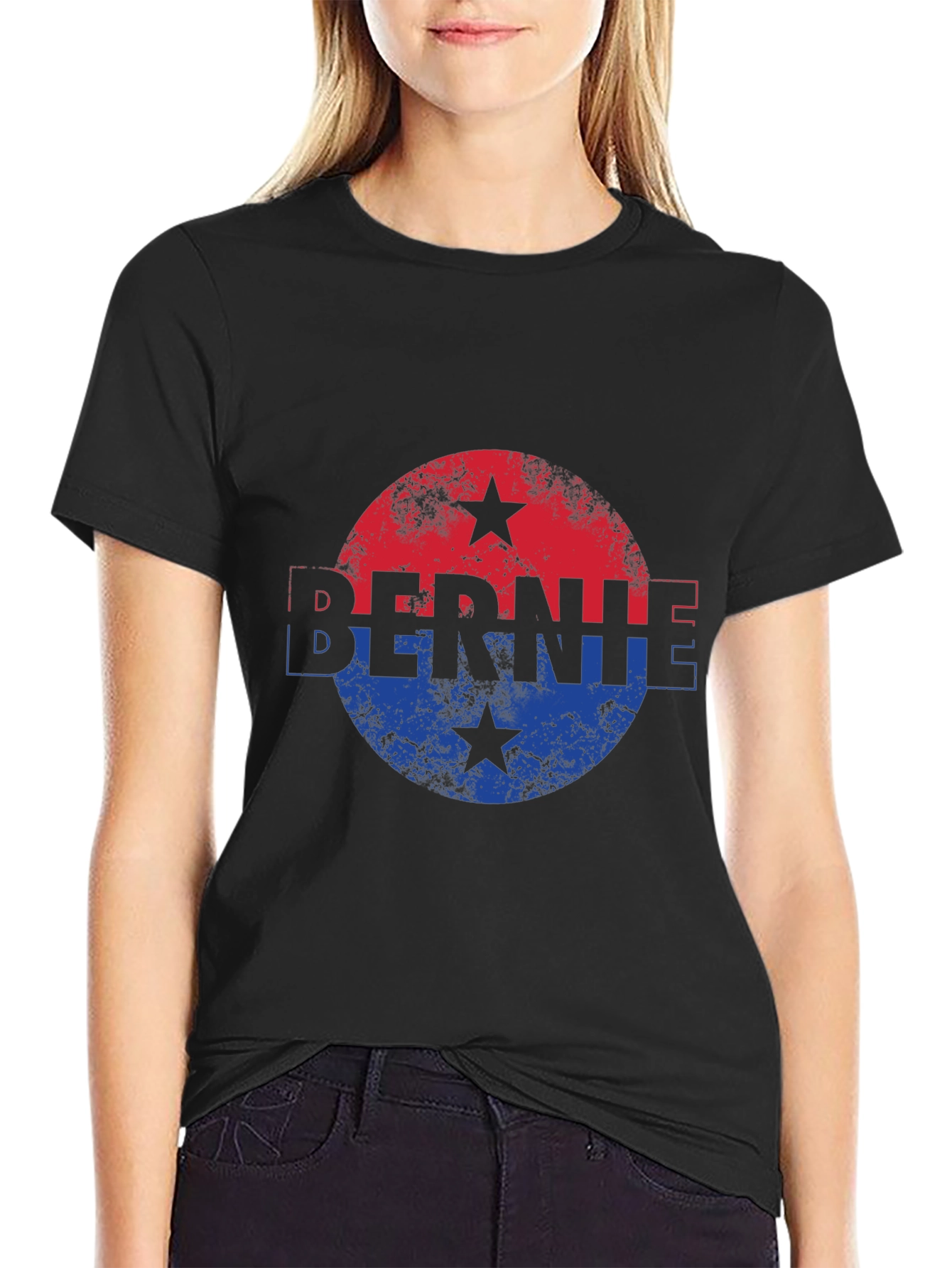 Bernie T-Shirt Political Red & Blue Star Graphic Tee