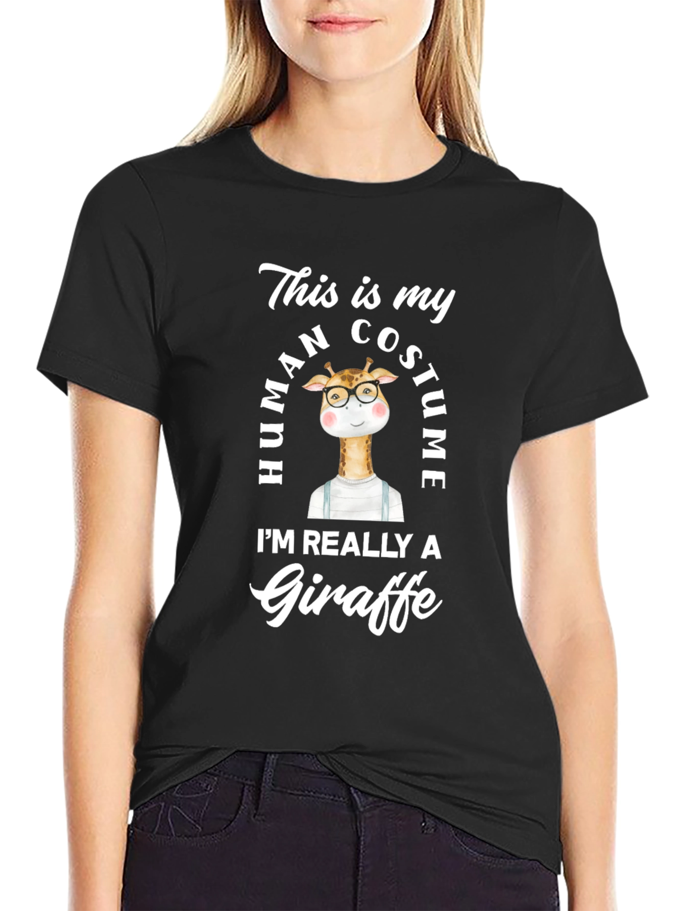 Funny Giraffe Human Costume T-Shirt