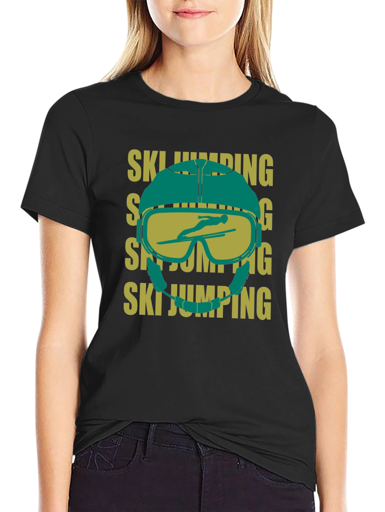 Ski Jumping Helmet Graphic T-Shirt