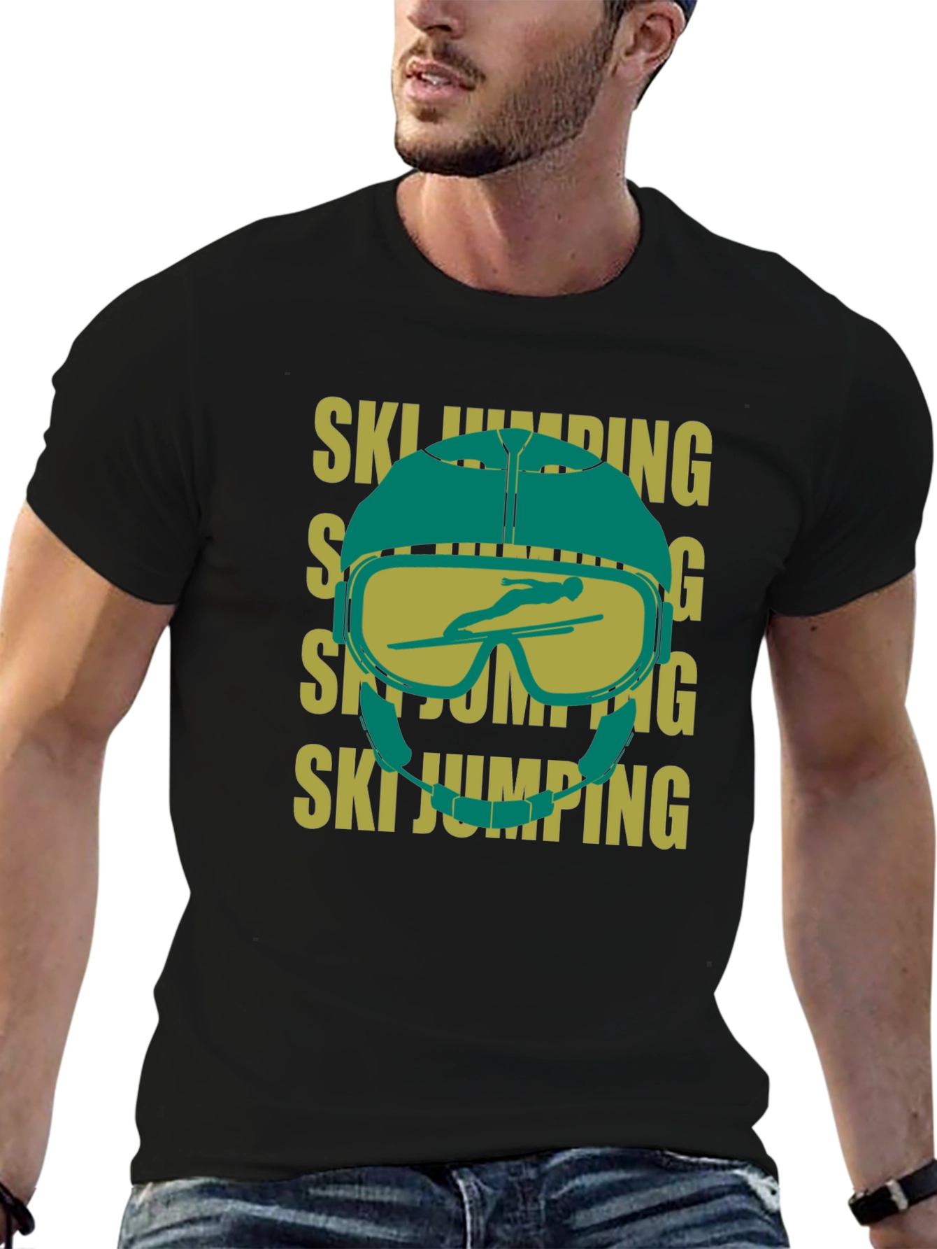 Ski Jumping Helmet Graphic T-Shirt