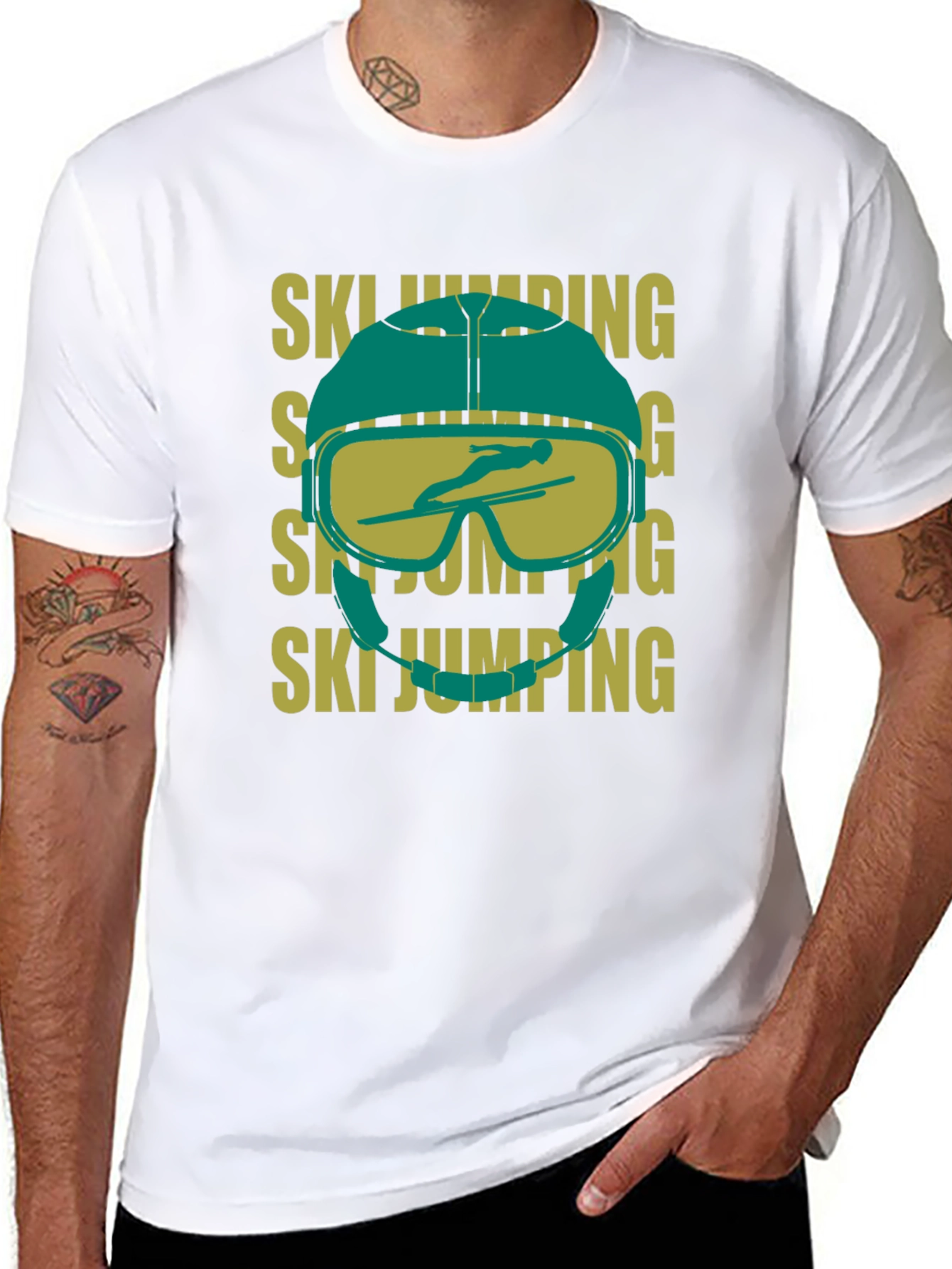 Ski Jumping Helmet Graphic T-Shirt
