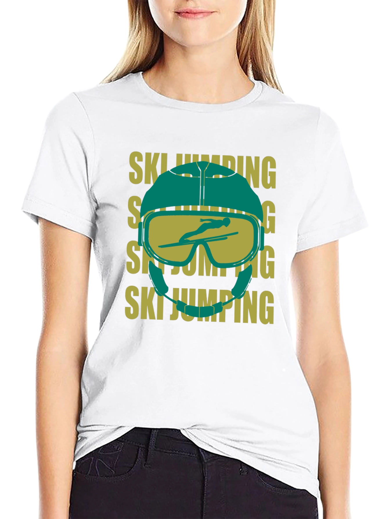Ski Jumping Helmet Graphic T-Shirt