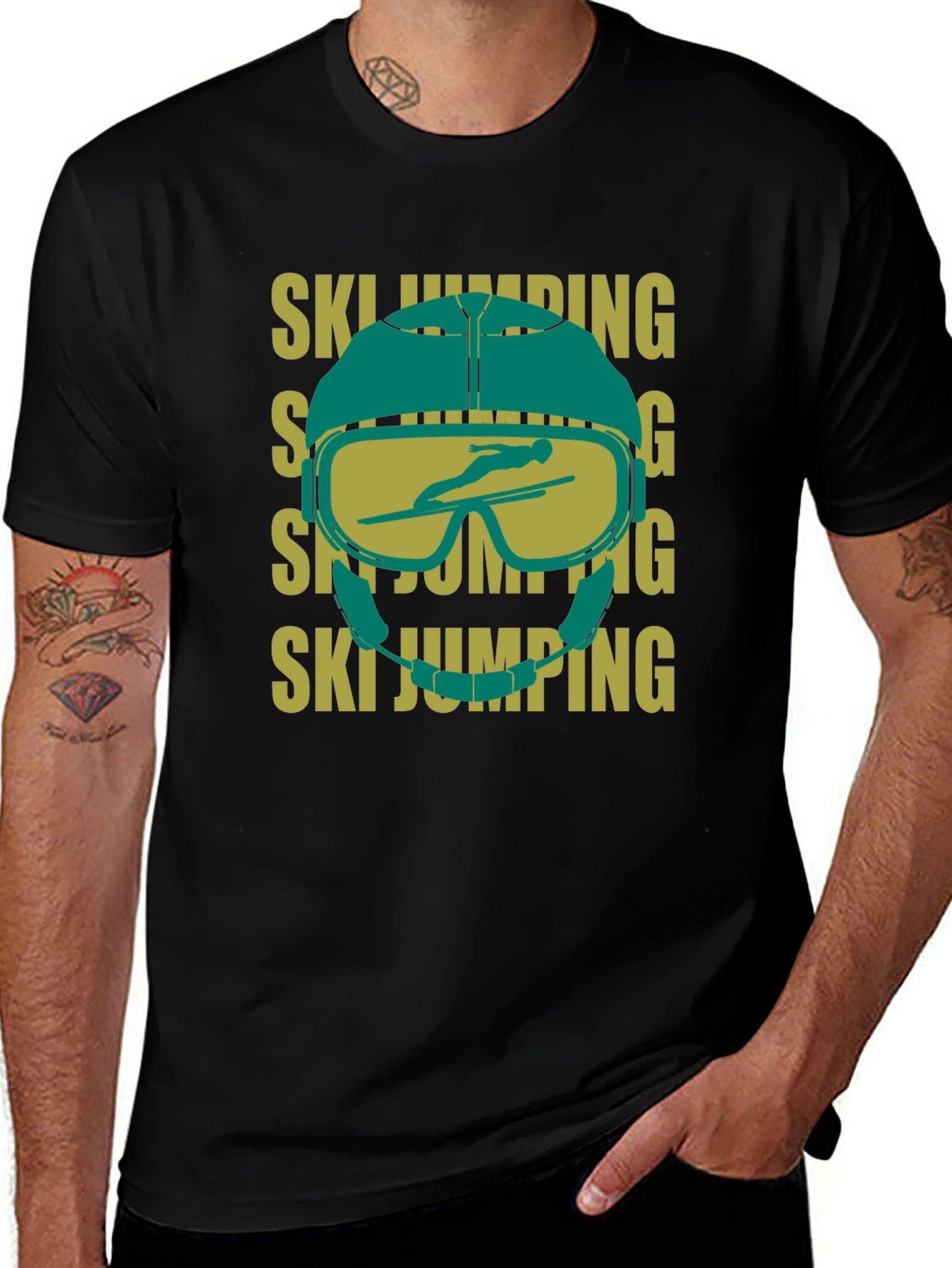 Ski Jumping Helmet Graphic T-Shirt