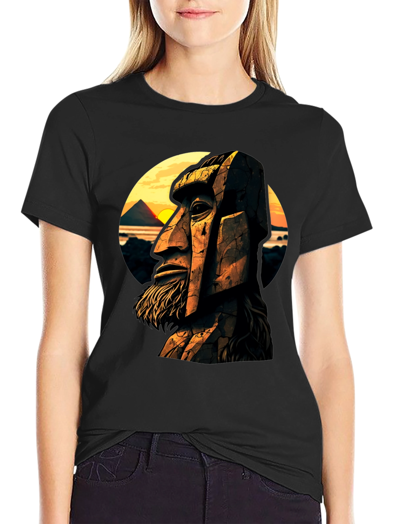 Moai Head Graphic Tee - Island Vibes