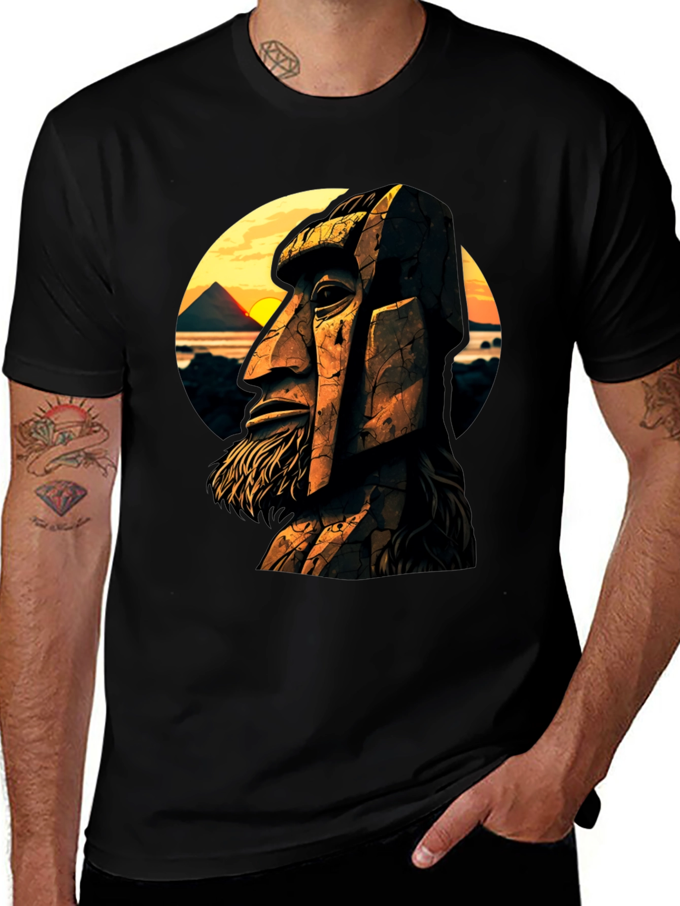 Moai Head Graphic Tee - Island Vibes