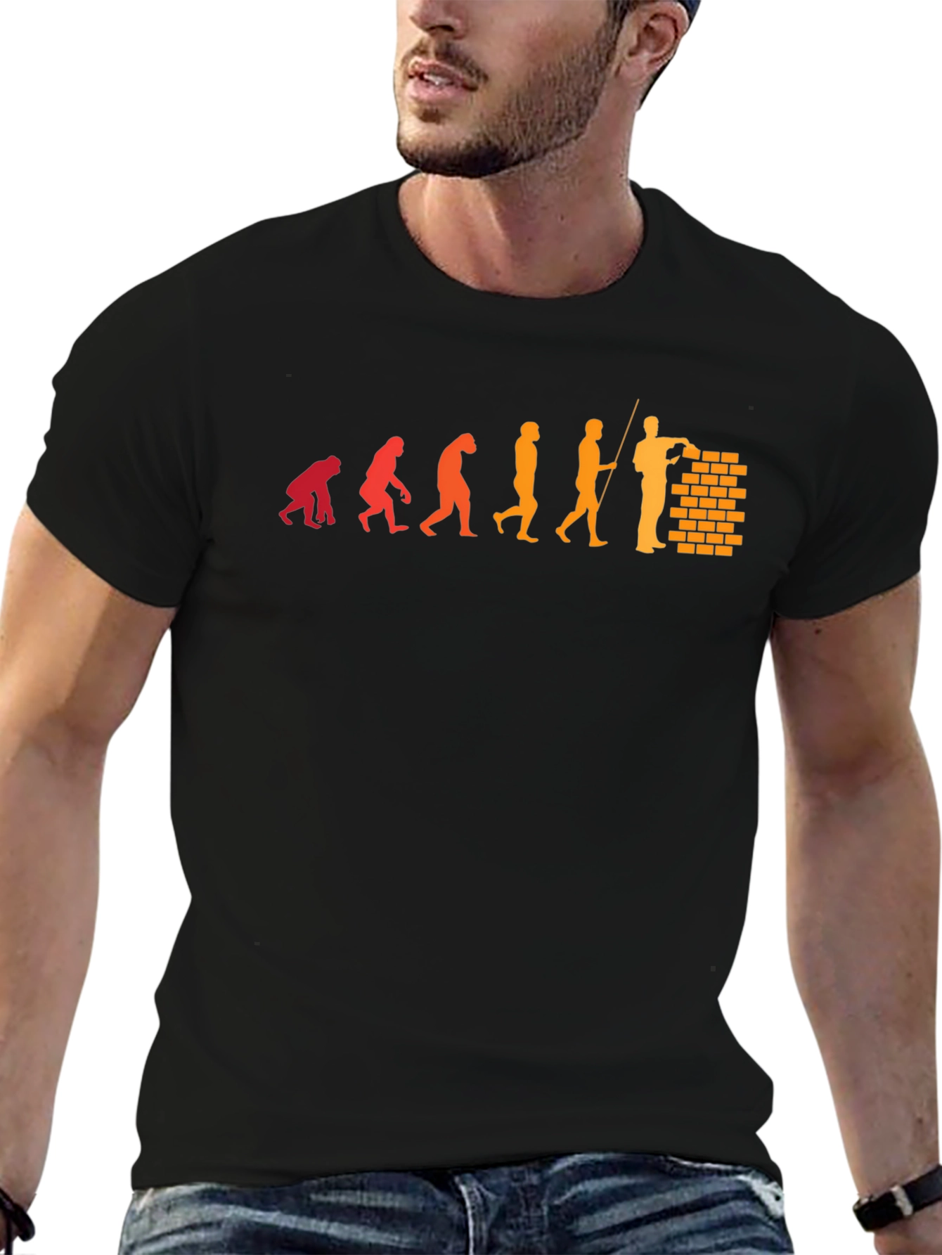 Evolution of a Bricklayer Graphic T-Shirt