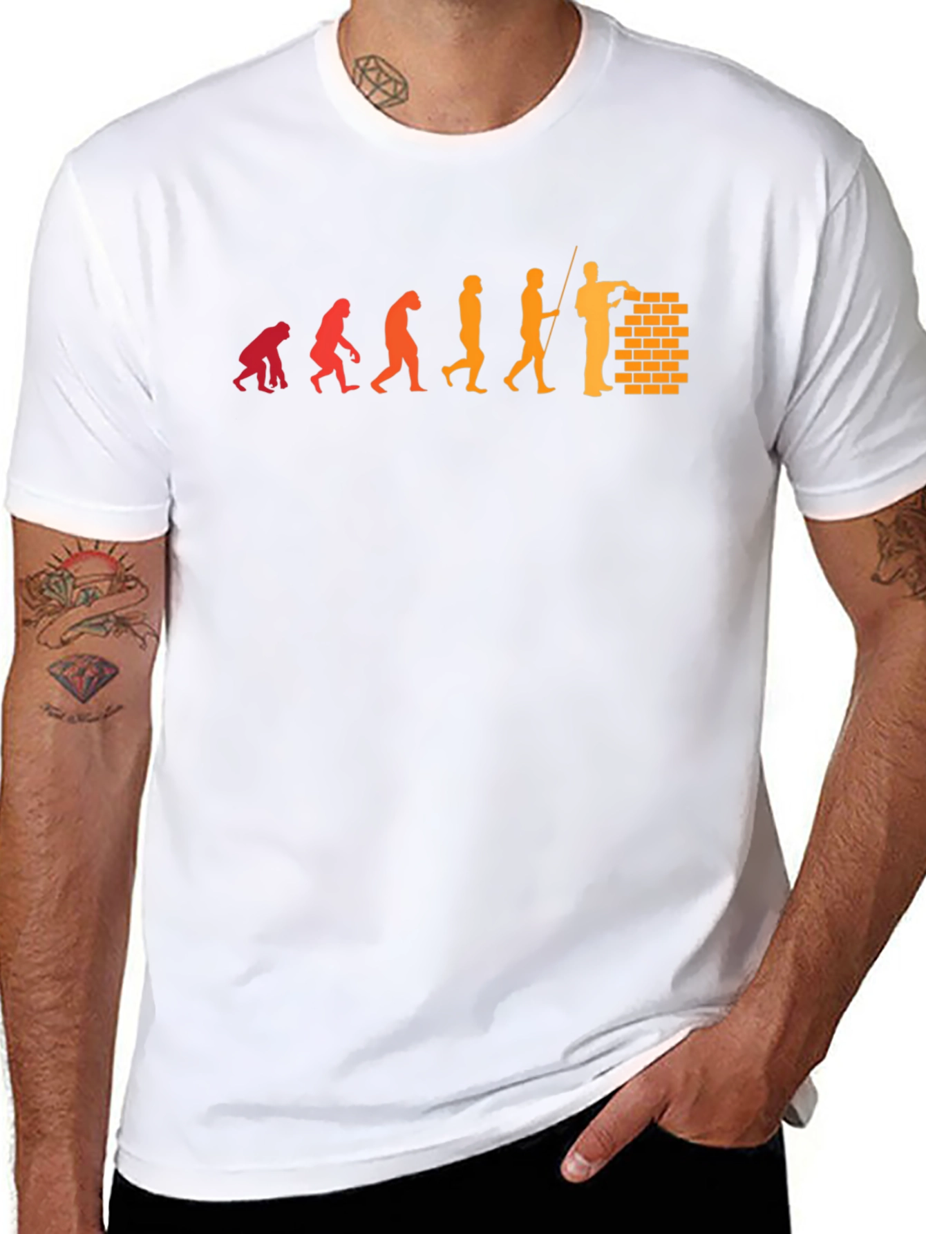 Evolution of a Bricklayer Graphic T-Shirt